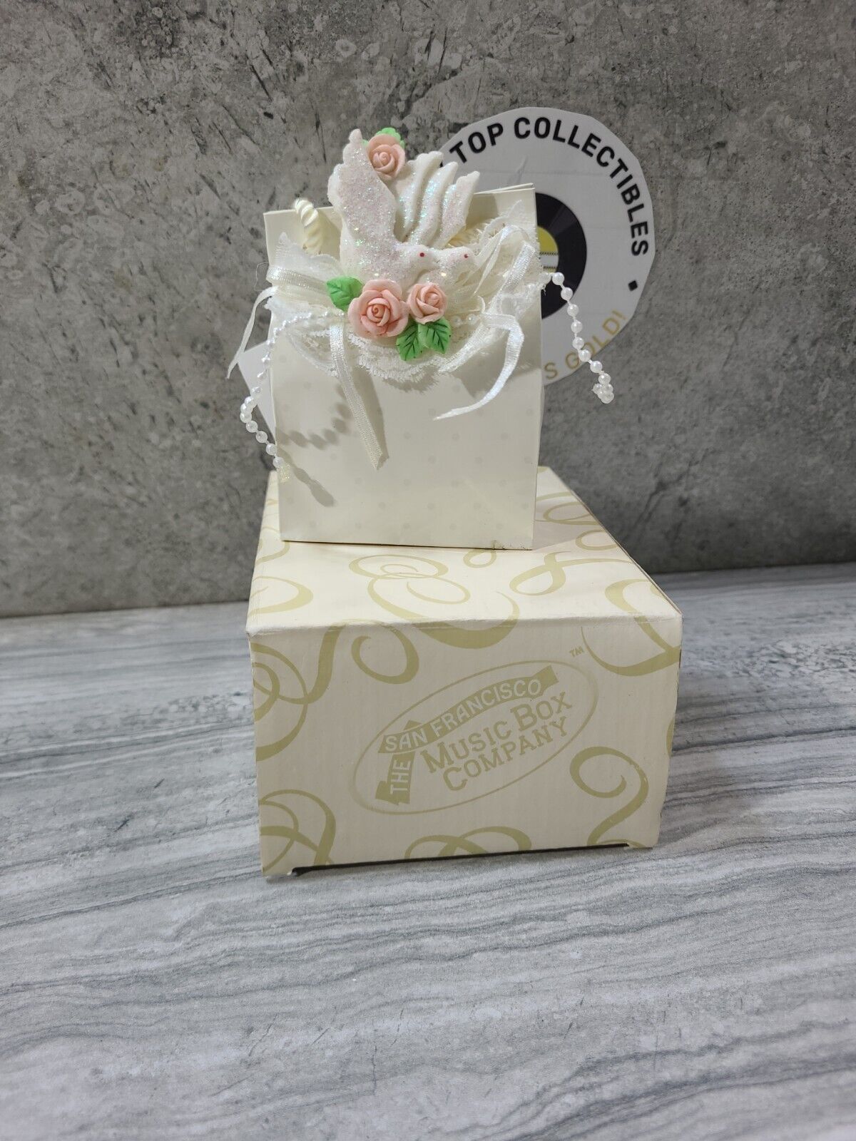 New SAN FRANCISCO MUSIC BOX COMPANY Bridal Music Gift Bag Floral Wedding W Box