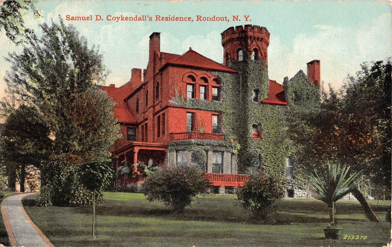 1911 Samuel D. Coykendall Home Rondout NY post card Ulster county