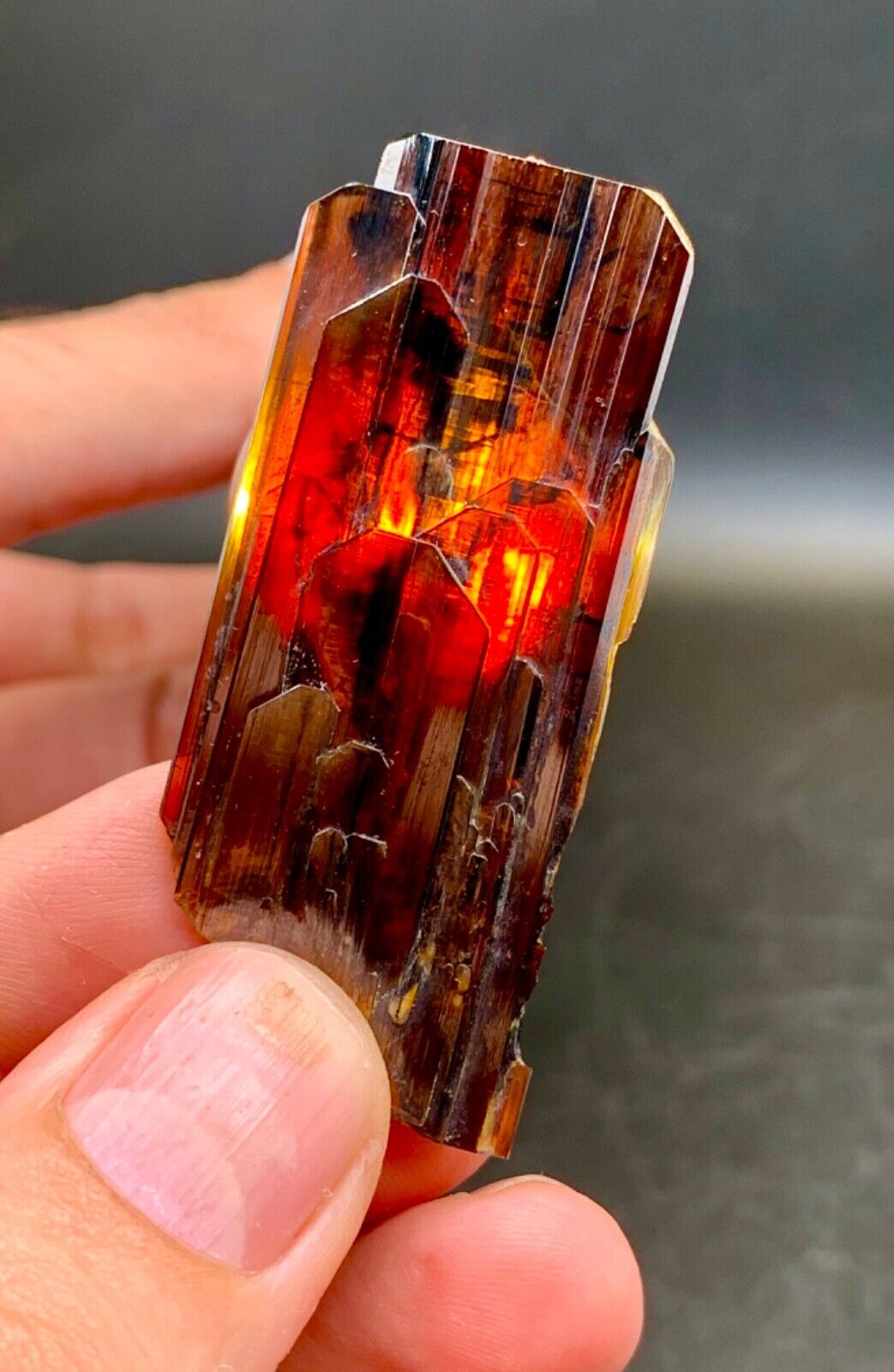 6.5 cm Beautiful Tall Terminated Redish Brookite Crystal From Baluchistan Pak.