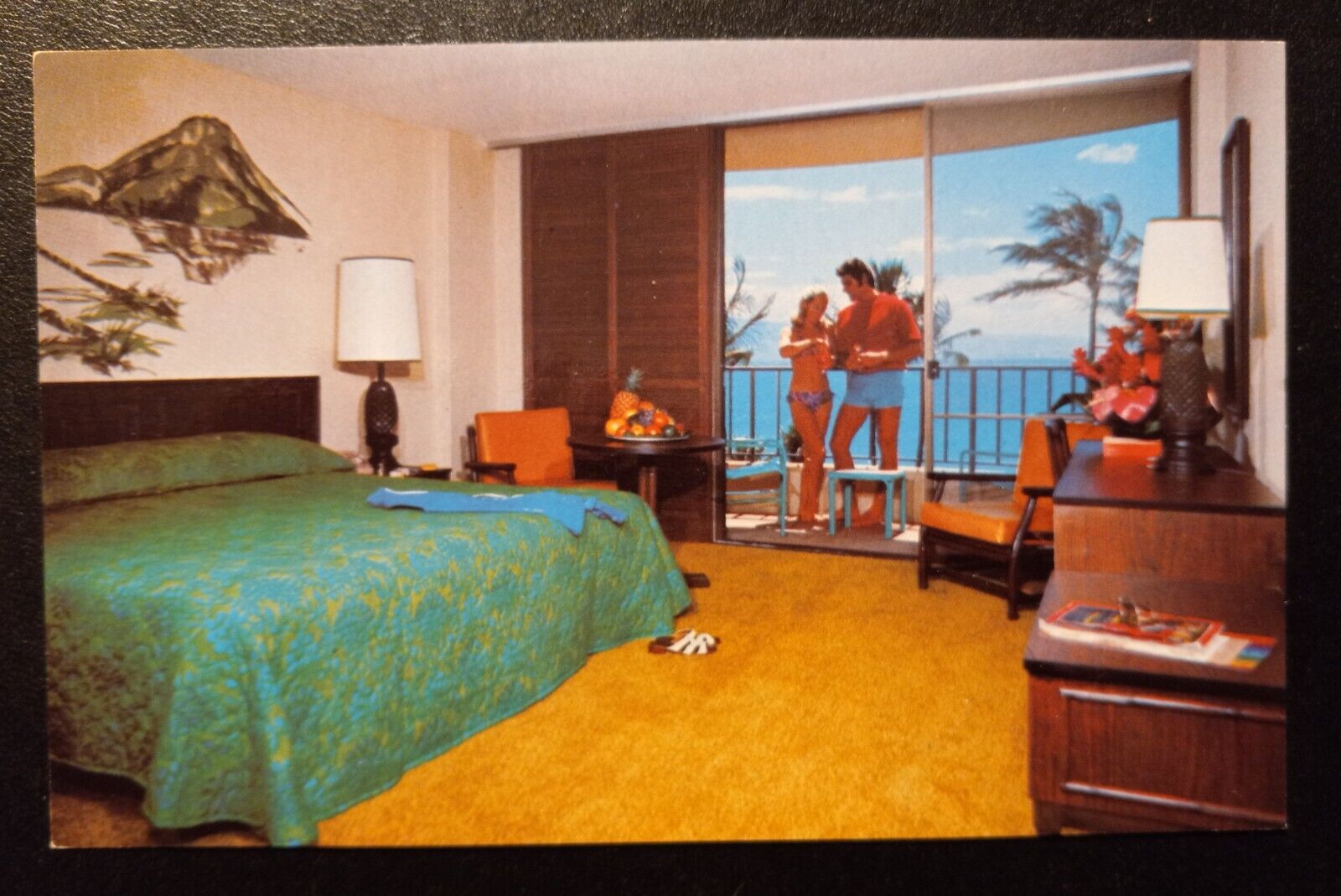 Royal Lahaina Hotel Kaanapali Beach Maui Hawaii HI Interior Room Postcard VTG 