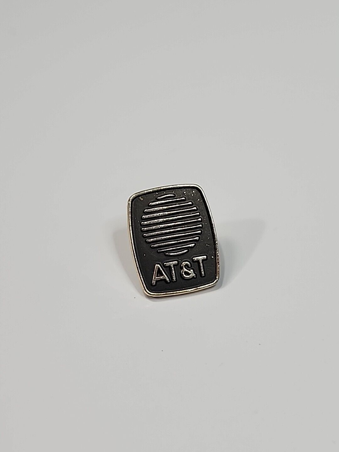 AT&T Logo Tie Tack Lapel Pin Black & Gold Colors Telecommunications 1-1-84
