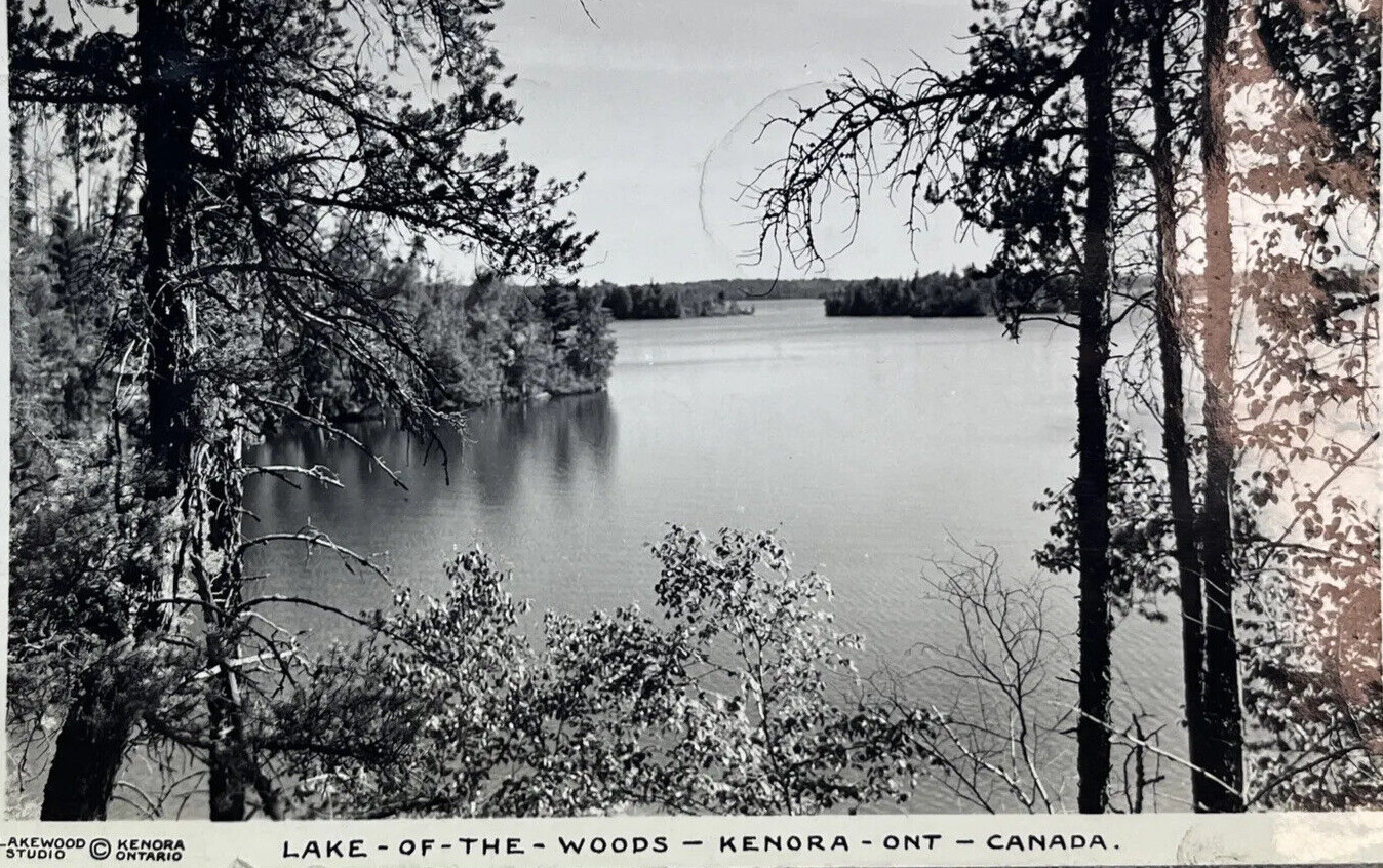 RPPC Kenora ON Ontario Canada Lake Of The Woods Real Photo 1945 Postcard Vintage