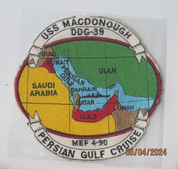 USS MacDonough DDG-39 Persian Gulf Ship Patch - Navy Patch