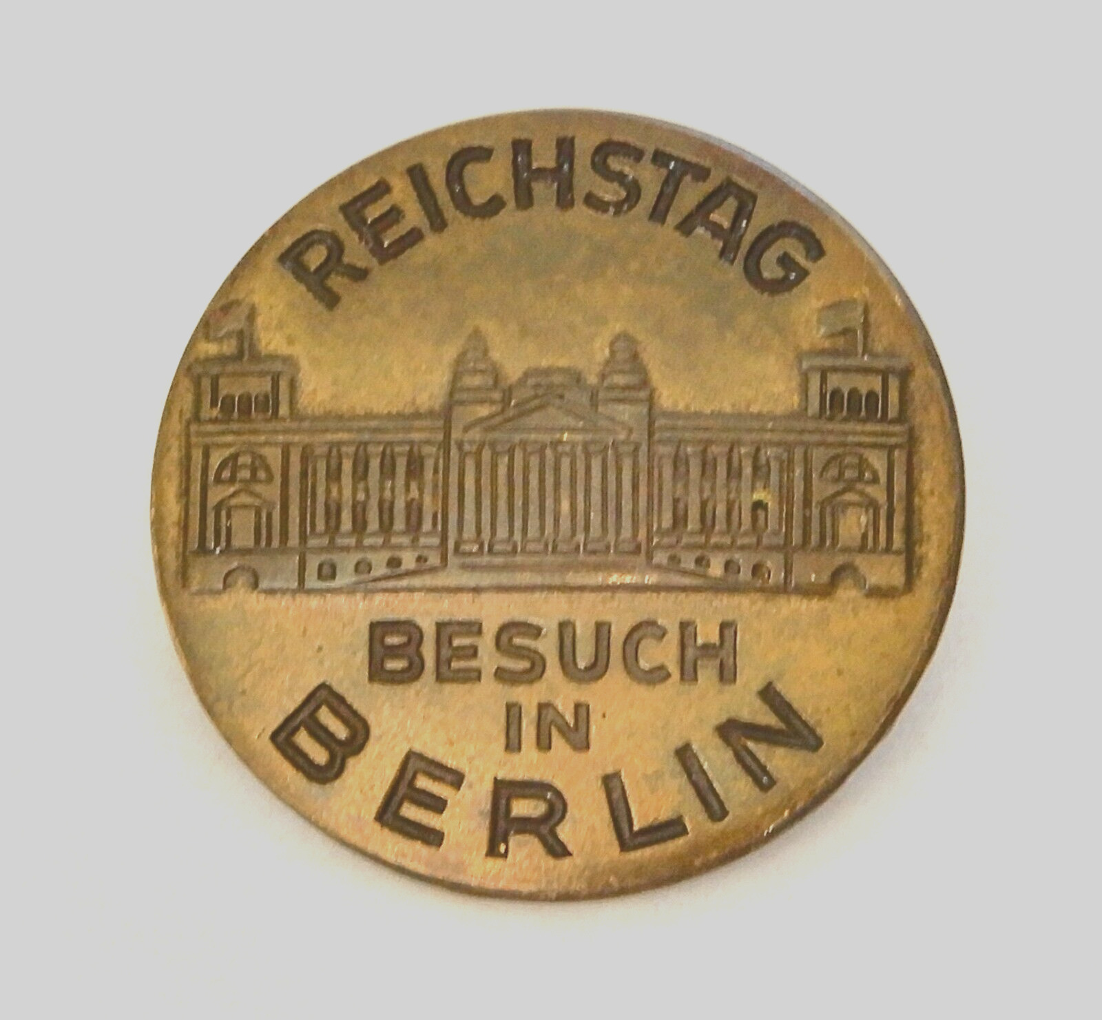 Reichstag Besuch In Berlin Pin Brooch Vintage German Germany Building Brass Tone