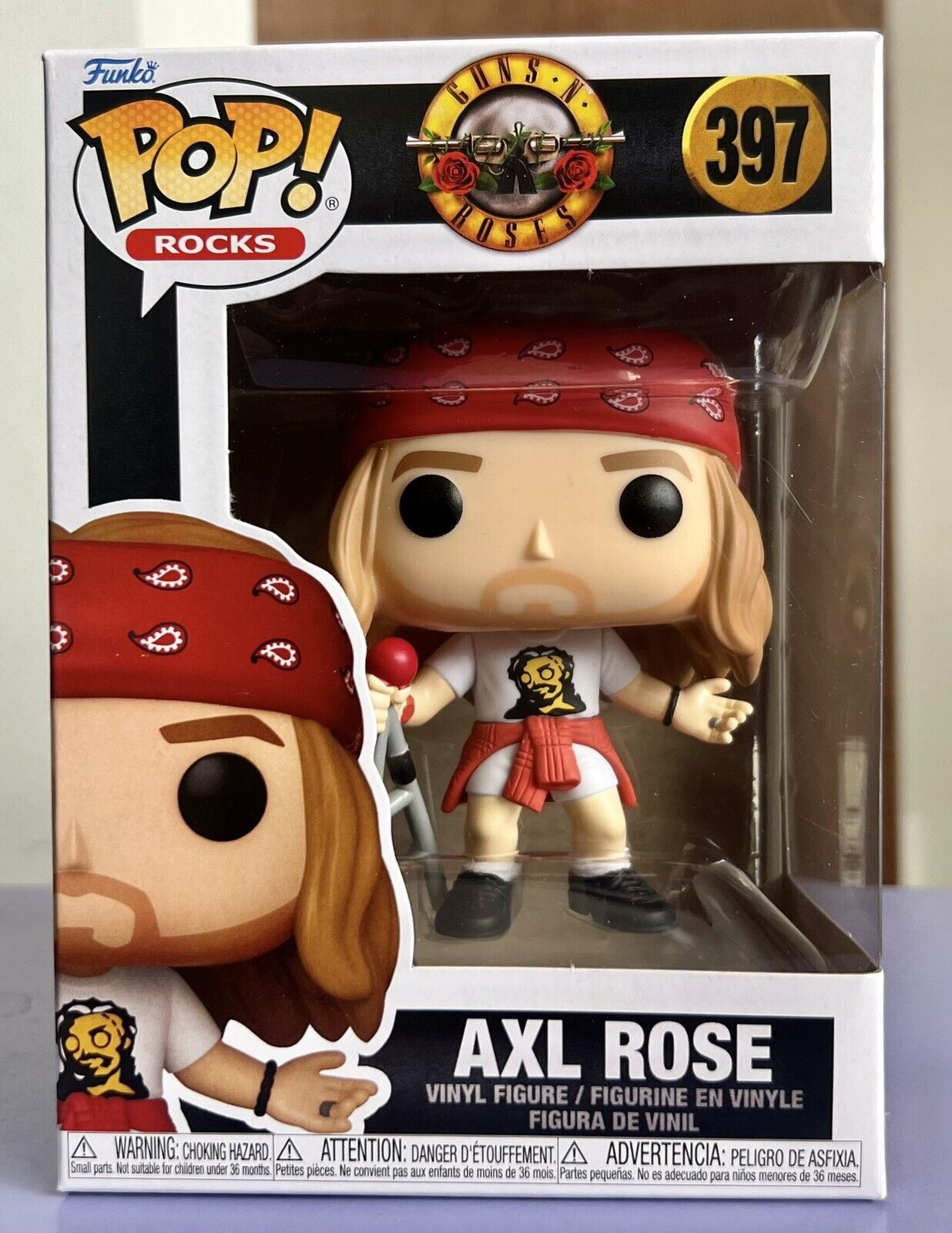 Funko Pop Rocks: AXL ROSE (White Shirt) #397 Guns N Roses w/Protector IN HAND