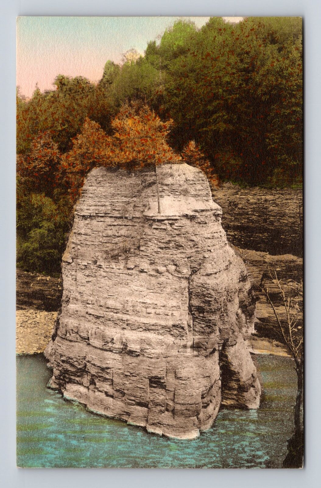 Letchworth State Park NY- New York, Cathedral Rock Lower Falls, Vintage Postcard
