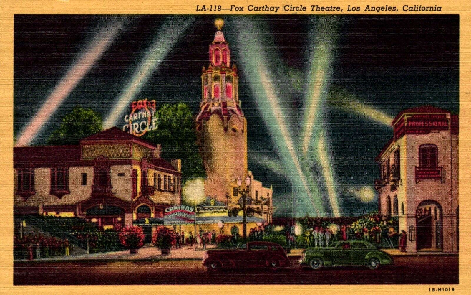 Fox Carthay Circle Theatre Los Angeles California Postcard