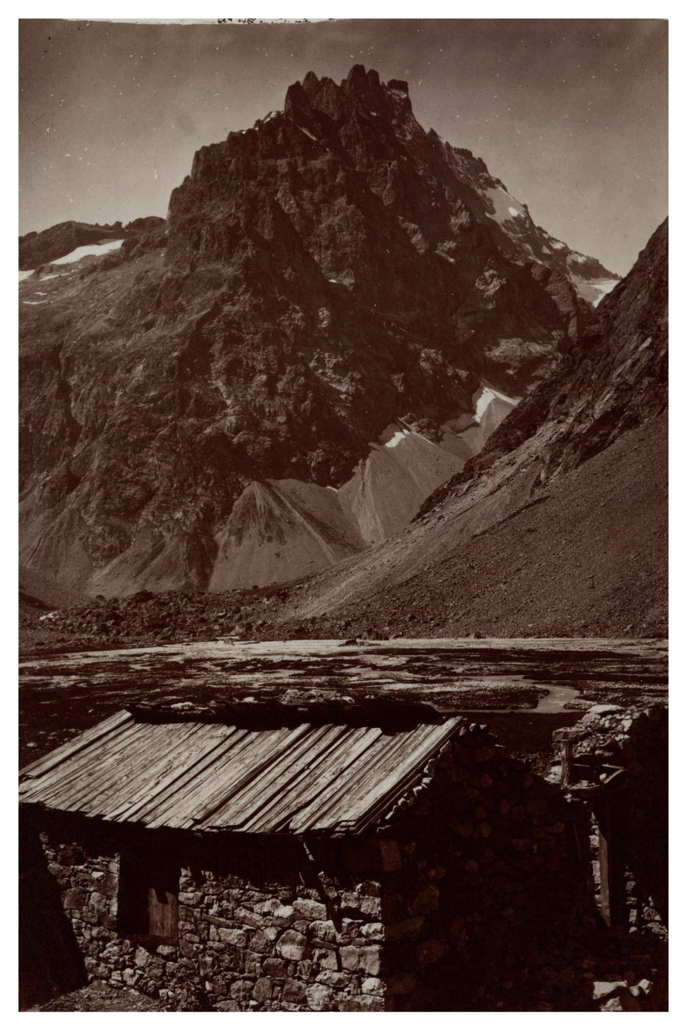 France, Refuge de l'Alpe, View of La Roche Méane, Vintage Print, circa 1895 