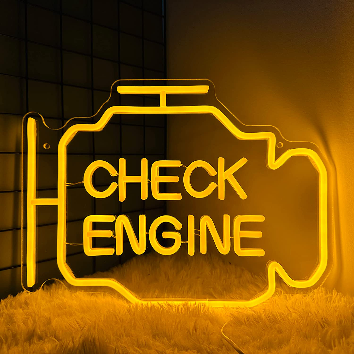 Check Engine Neon Sign,Neon Lights Engine,Auto Neon Signs, LED Neon Lights