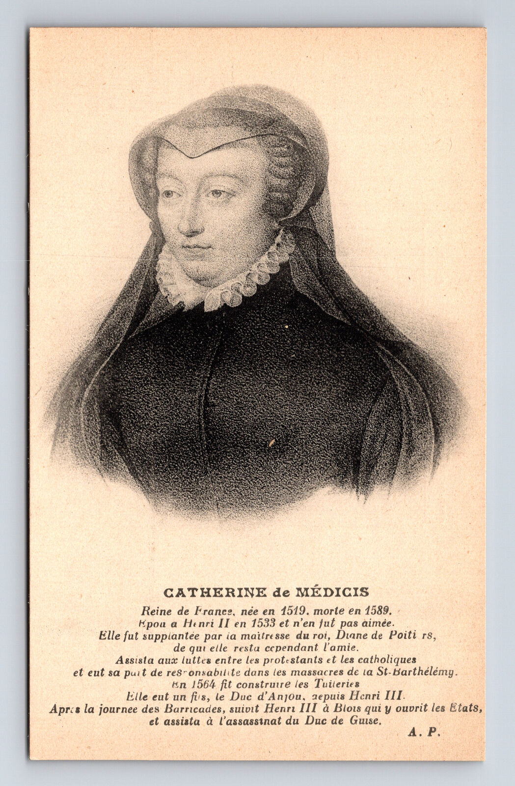Portrait of Catherine de Medicis AP Postcard