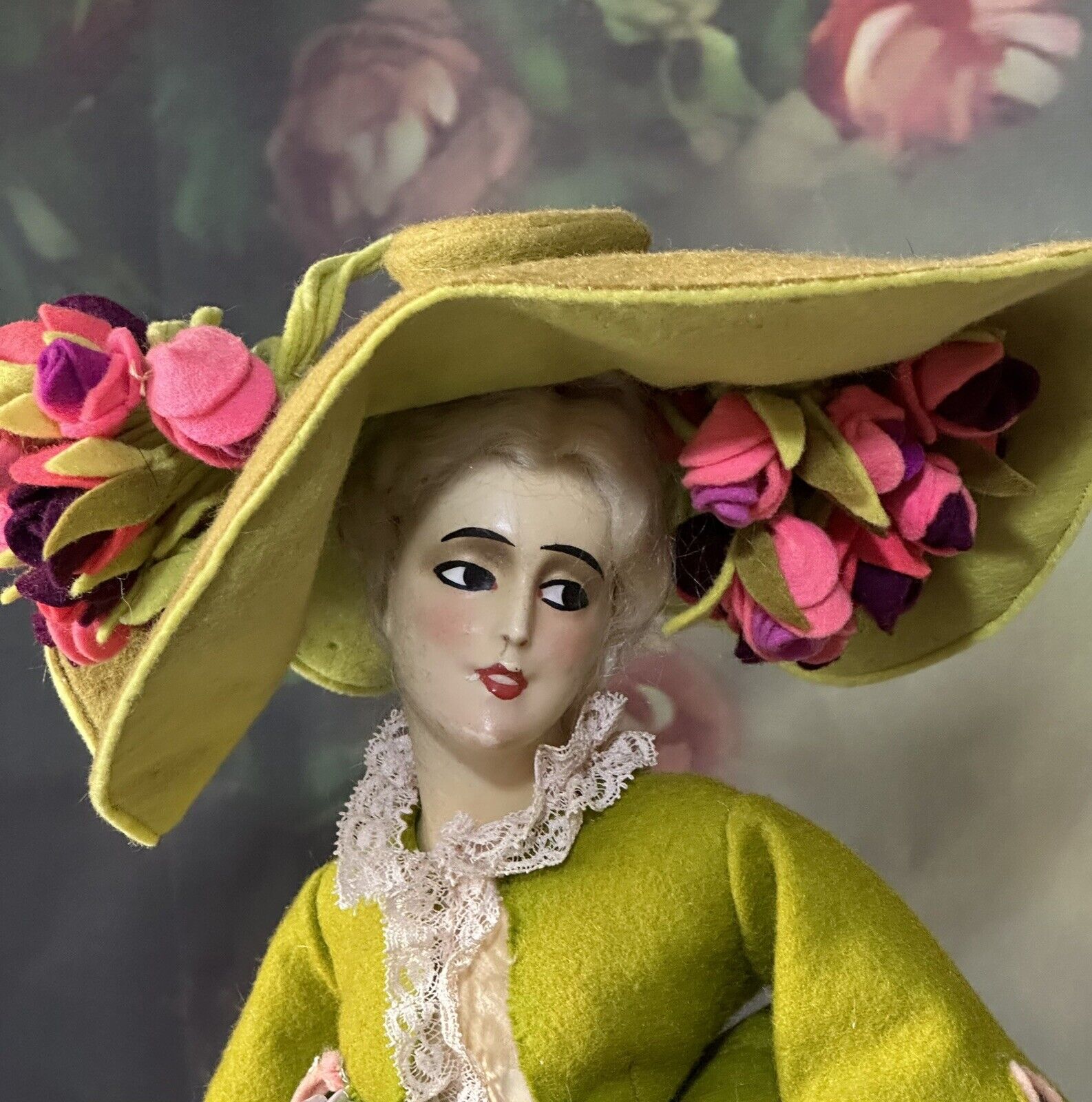 Antique 1930’s Art Nouveau Munzerlite Style Chalkware Boudoir Half Doll