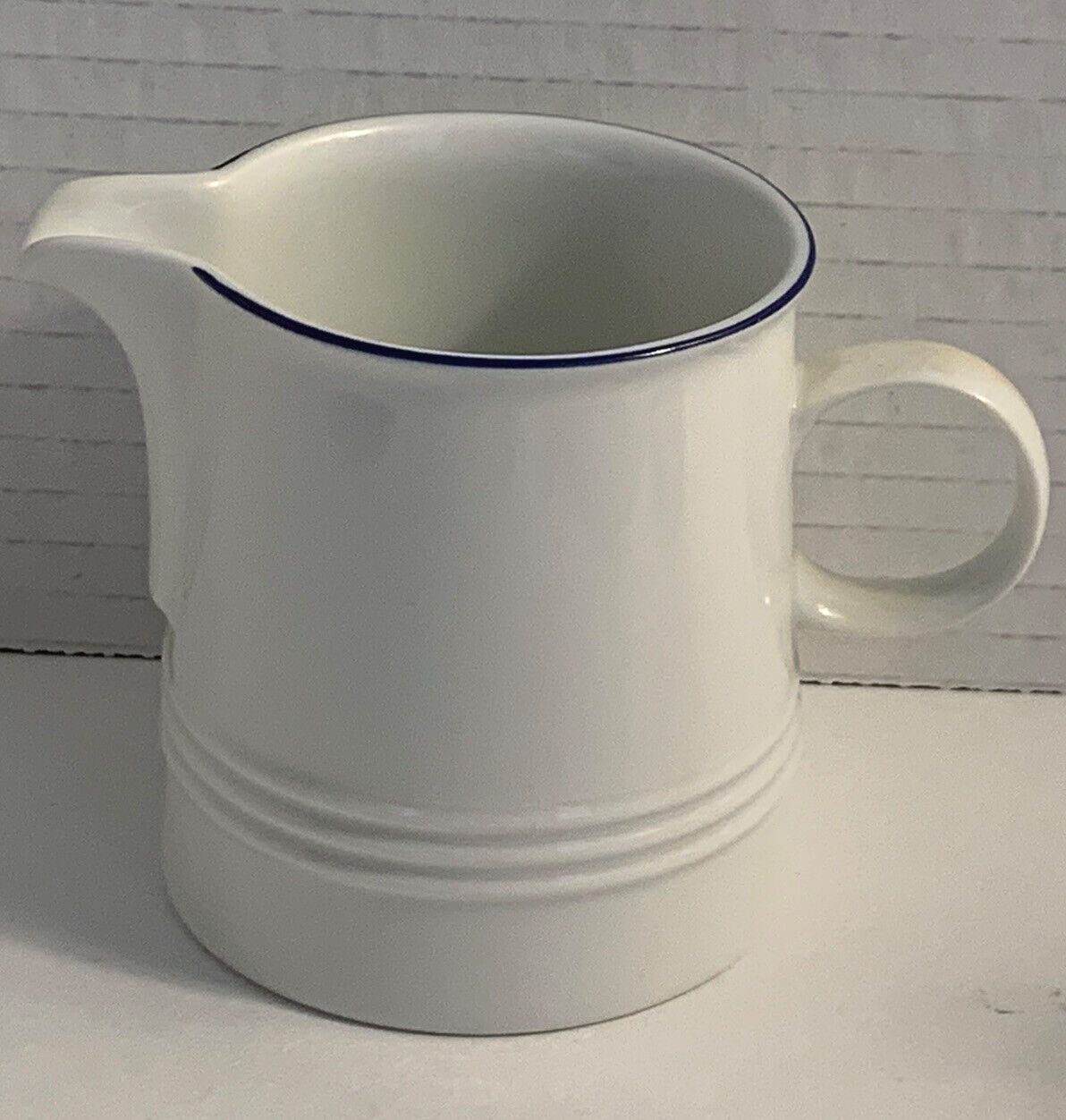 MELITTA Creamer Pitcher 3”  White w/ Blue MADE IN GERMANY  Minty