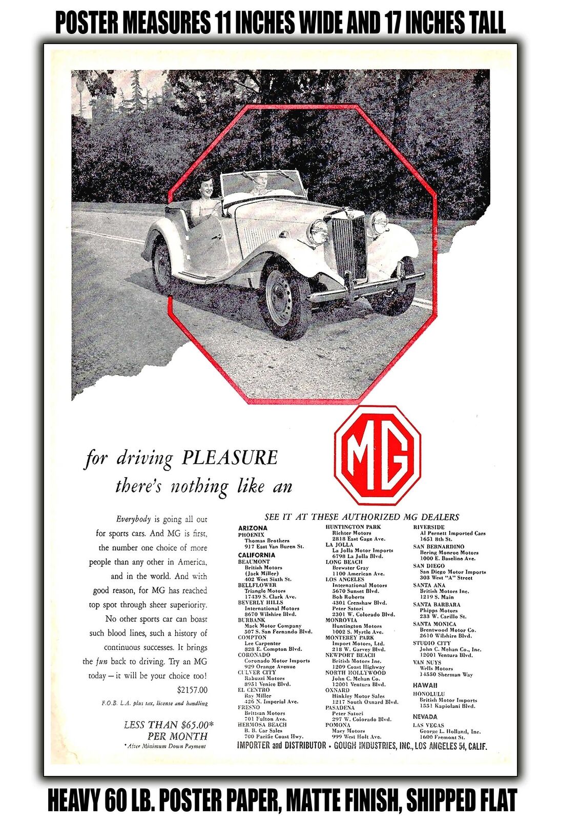 11x17 POSTER - 1953 MG TD