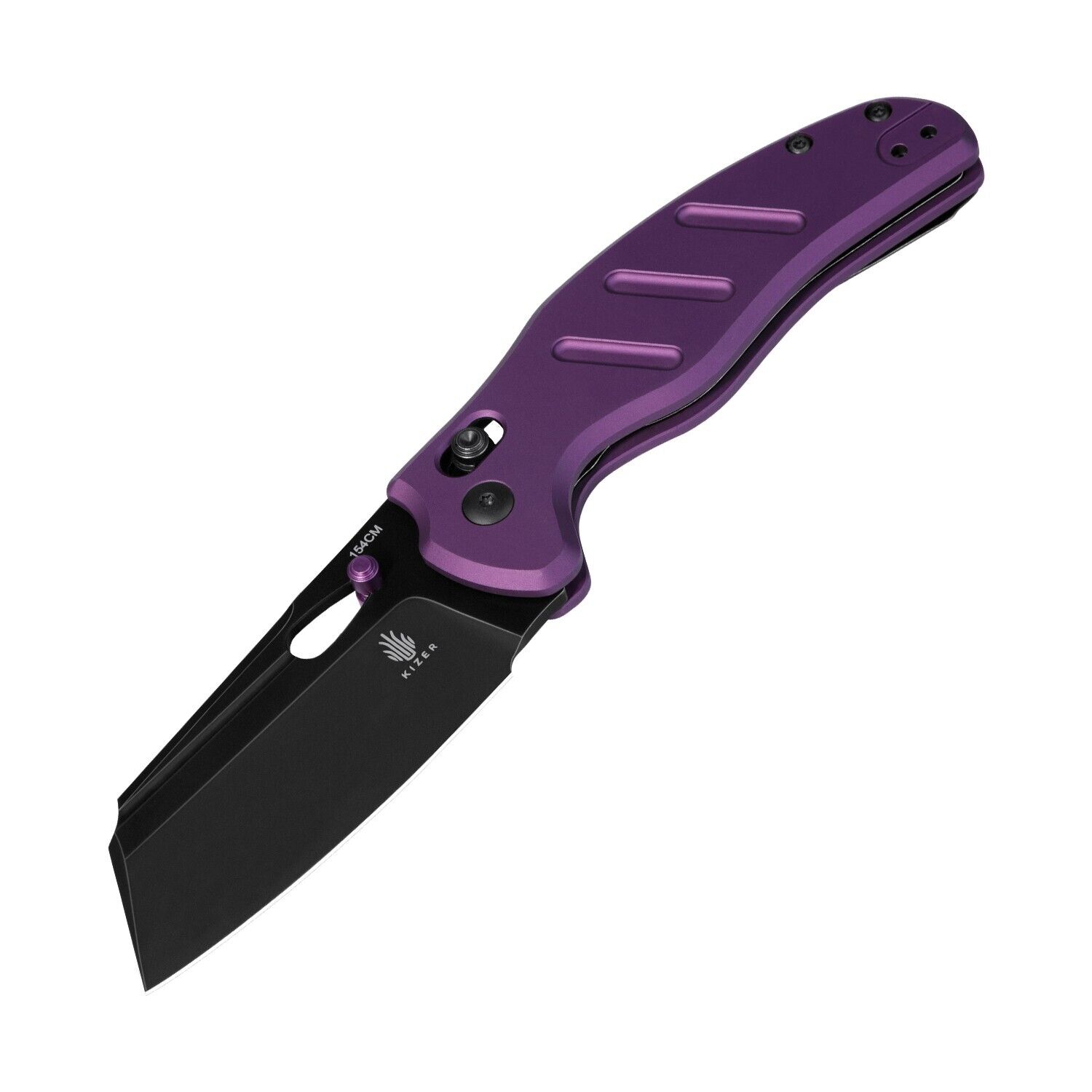 Kizer C01C Sheepdog Pocket Knife Purple Aluminium Handle 154CM Steel V4488AC1