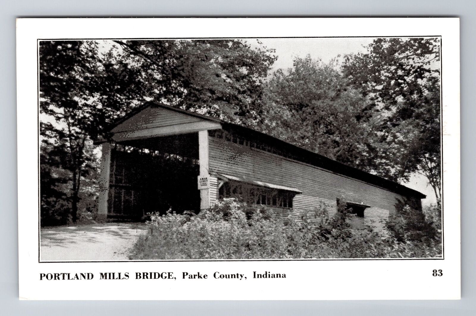 Parke County IN-Indiana, Portland Mills Bridge, Antique Vintage Postcard