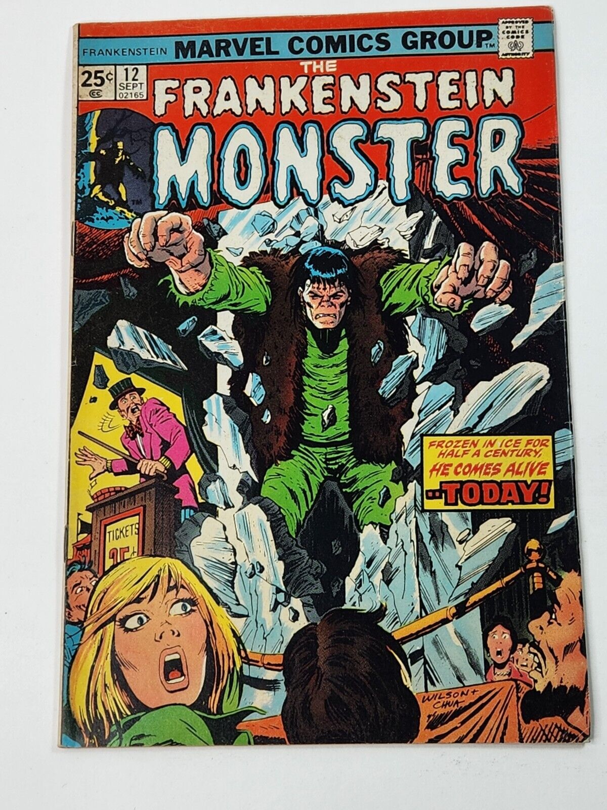 The Frankenstein Monster 12 Marvel Comics Bronze Age 1974 MVS intact