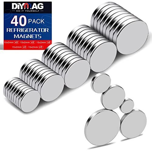 Small Magnets, Rare Earth Neodymium Magnets for Craft&Kitchen Office,40pc,5 Size