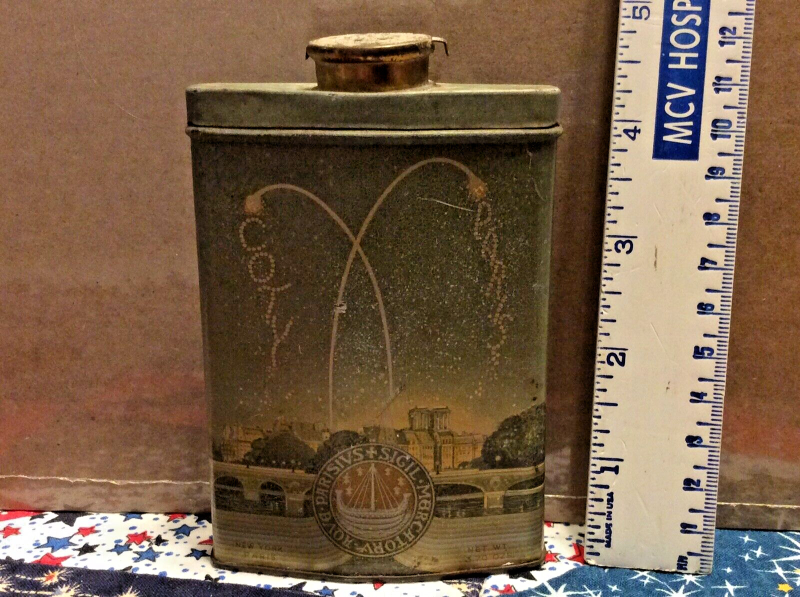 Circa 1920\'s -Coty Talc-Au Parfum “Paris”-Nice very good Metal Canister 3.7 Ozs.