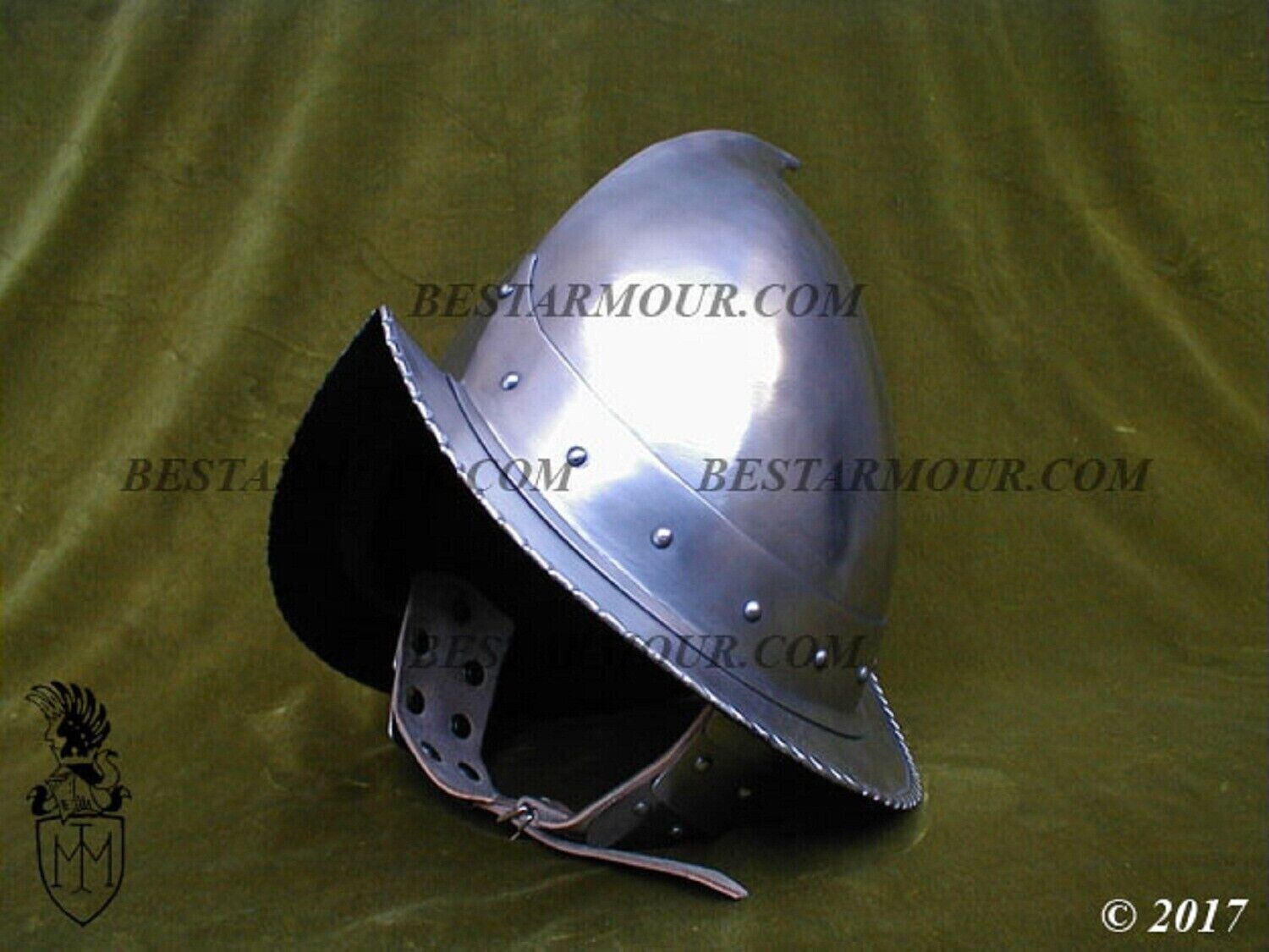 18GA SCA LARP Spanish Morion Helmet Medieval Costume Armor Helmet Replica Q46