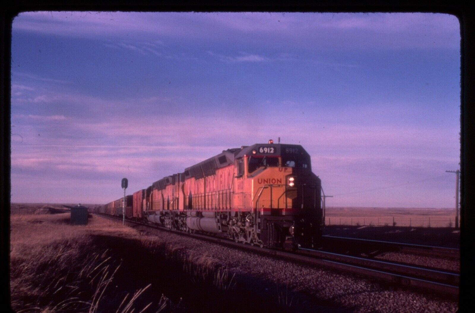 Railroad Slide - Union Pacific #6912 DD40 Locomotive 1970 Speer Wyoming Train WY