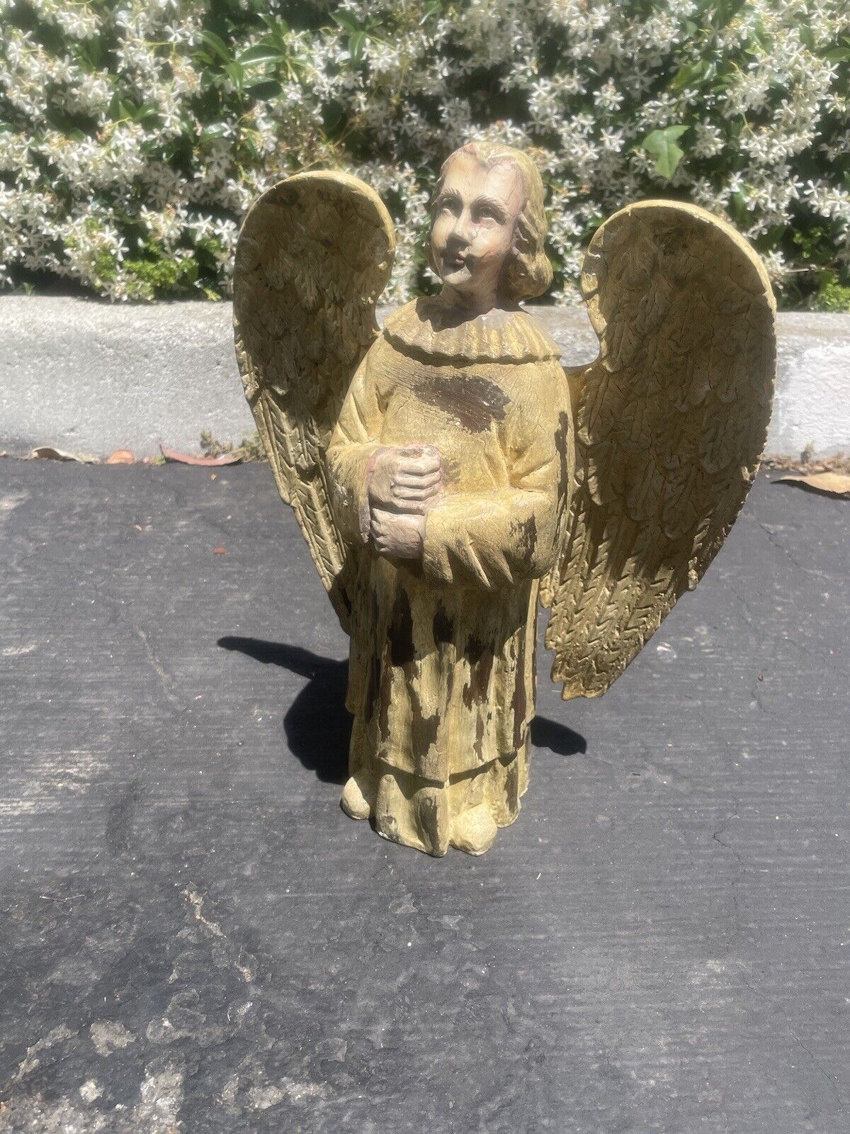 15” Angel Choir Saint Statue, Aged Look for guidance or decoration