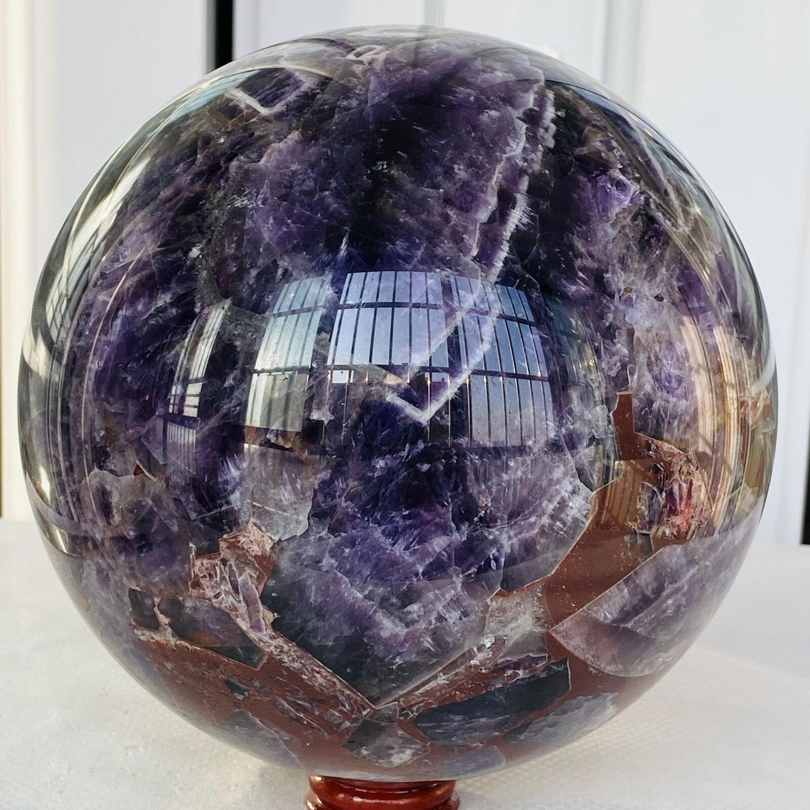5660g Natural Dream Amethyst Quartz Crystal Sphere Ball Healing