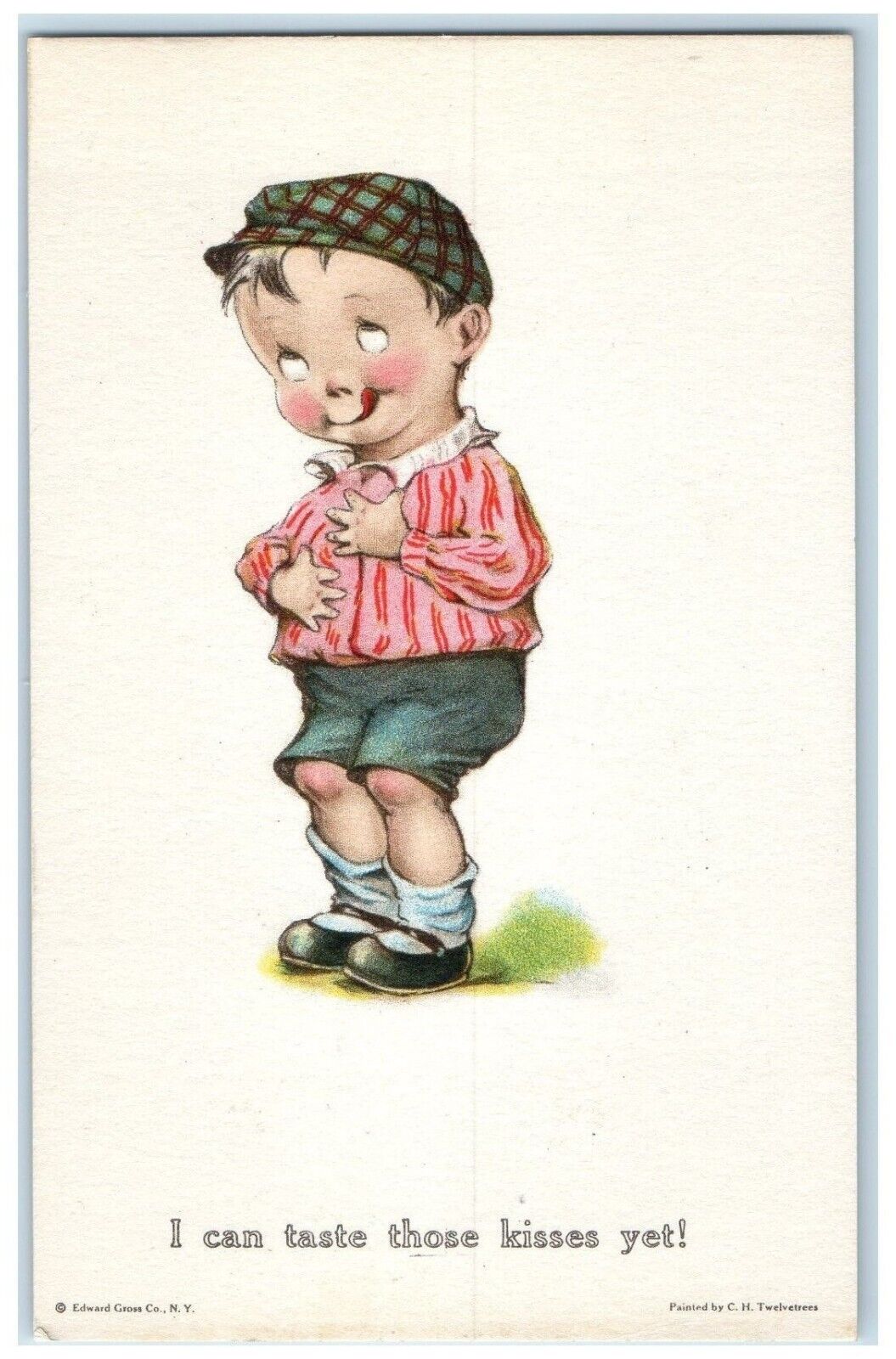 c1910\'s Little Boy I Can Taste Those Kisses Yet Twelvetrees Antique Postcard