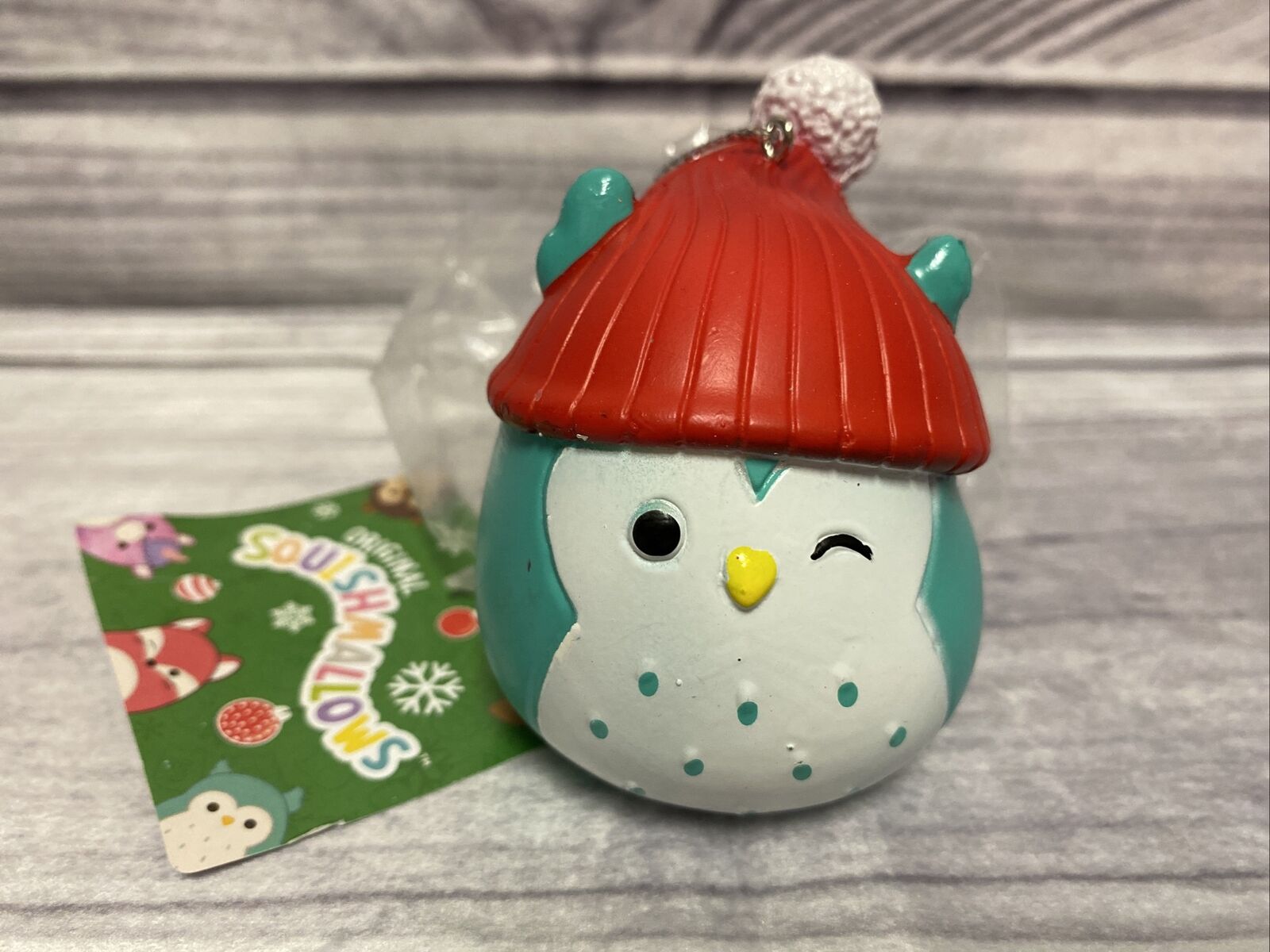 Squishmallows Kurt Adler Christmas Small Ornament Winston the Owl with Hat
