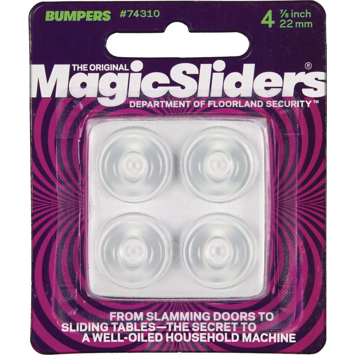 Magic Sliders 7/8 In. Round Clear Self-Stick Bumper (4-Pack) 74310 Magic Sliders