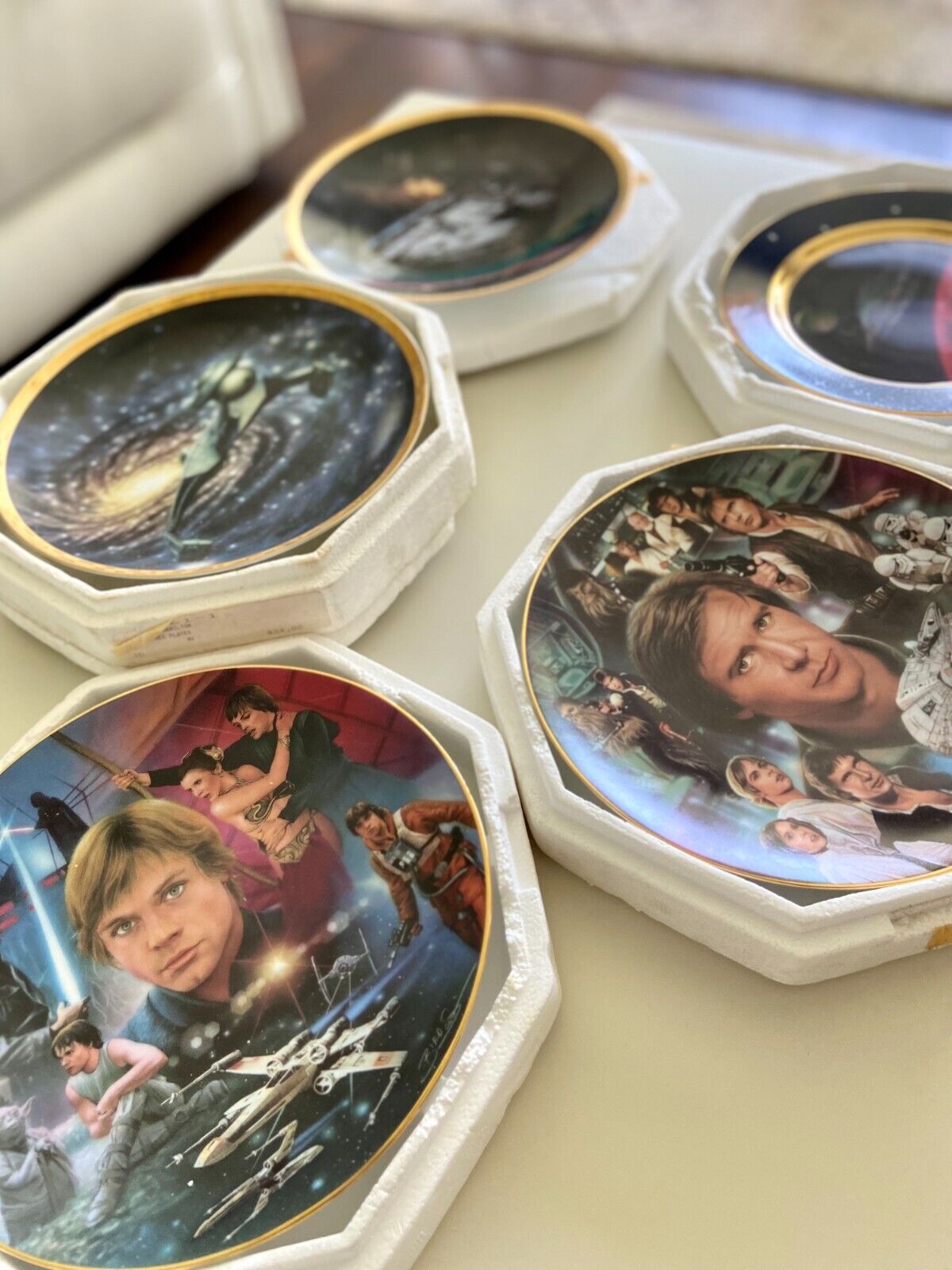 Set of 3 Vintage Star Wars Hamilton Collection 1997 Collector Plates
