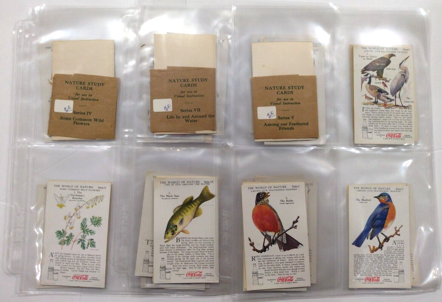 1930's COCA-COLA NATURE STUDY CARDS SERIES IV, VII, and V