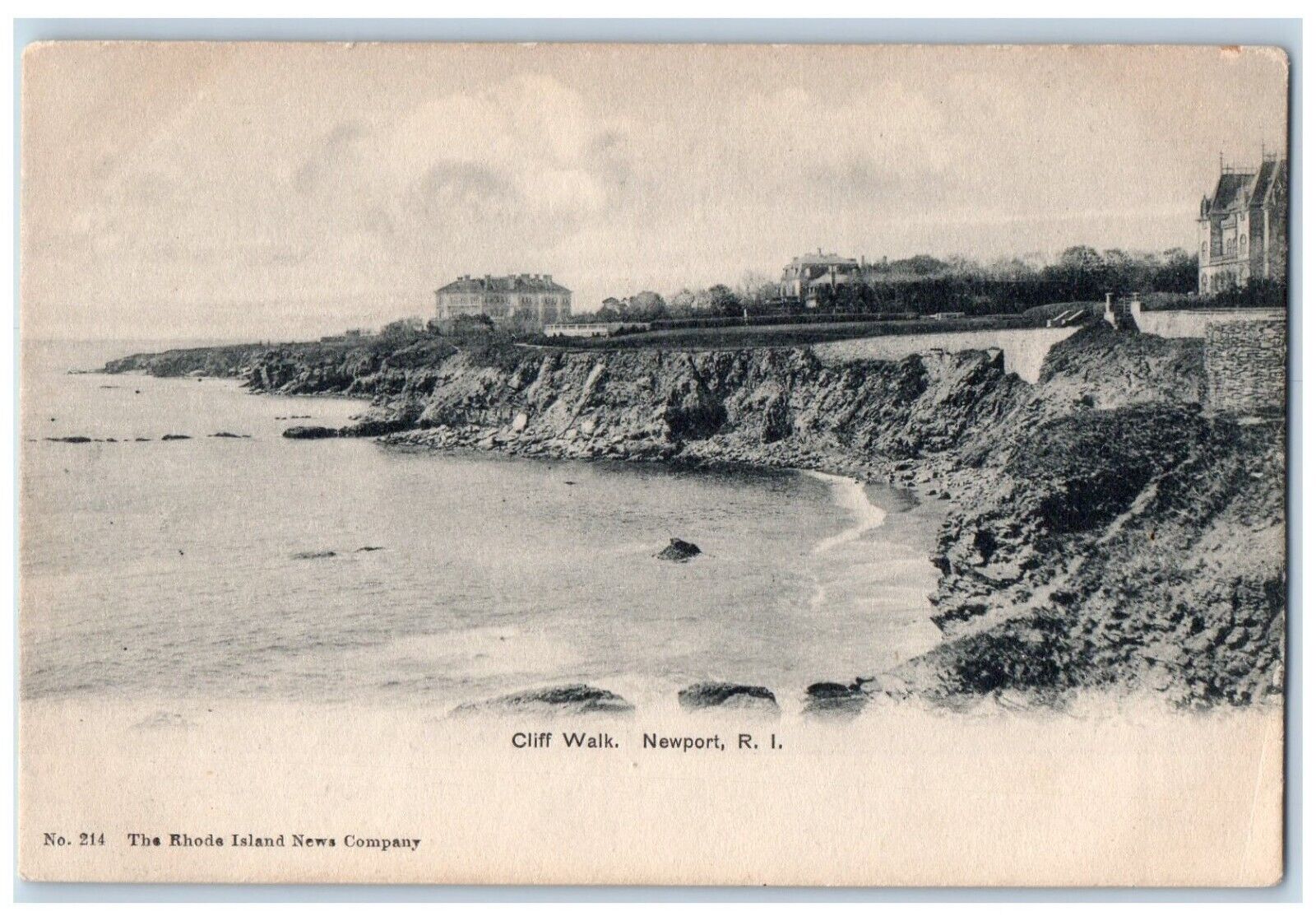 c1905 View Of Cliff Walk Newport Rhode Island RI Unposted Antique Postcard