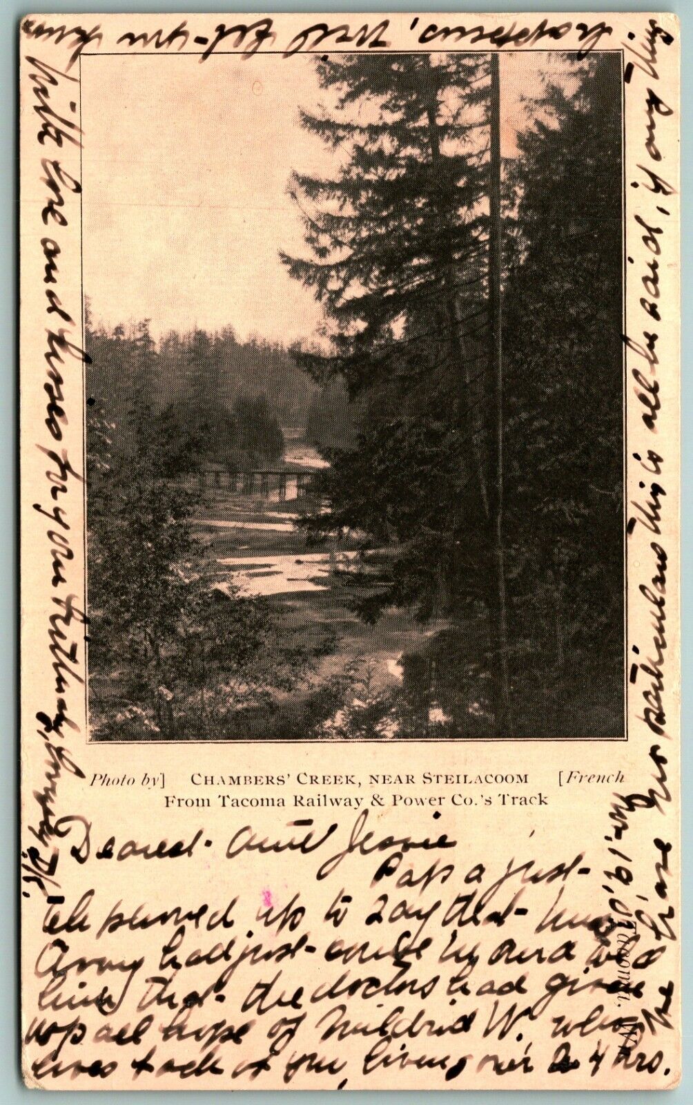 Chambers Creek Tacoma Railway & Power Co Tacoma WA 1906 PMC UDB Postcard J10