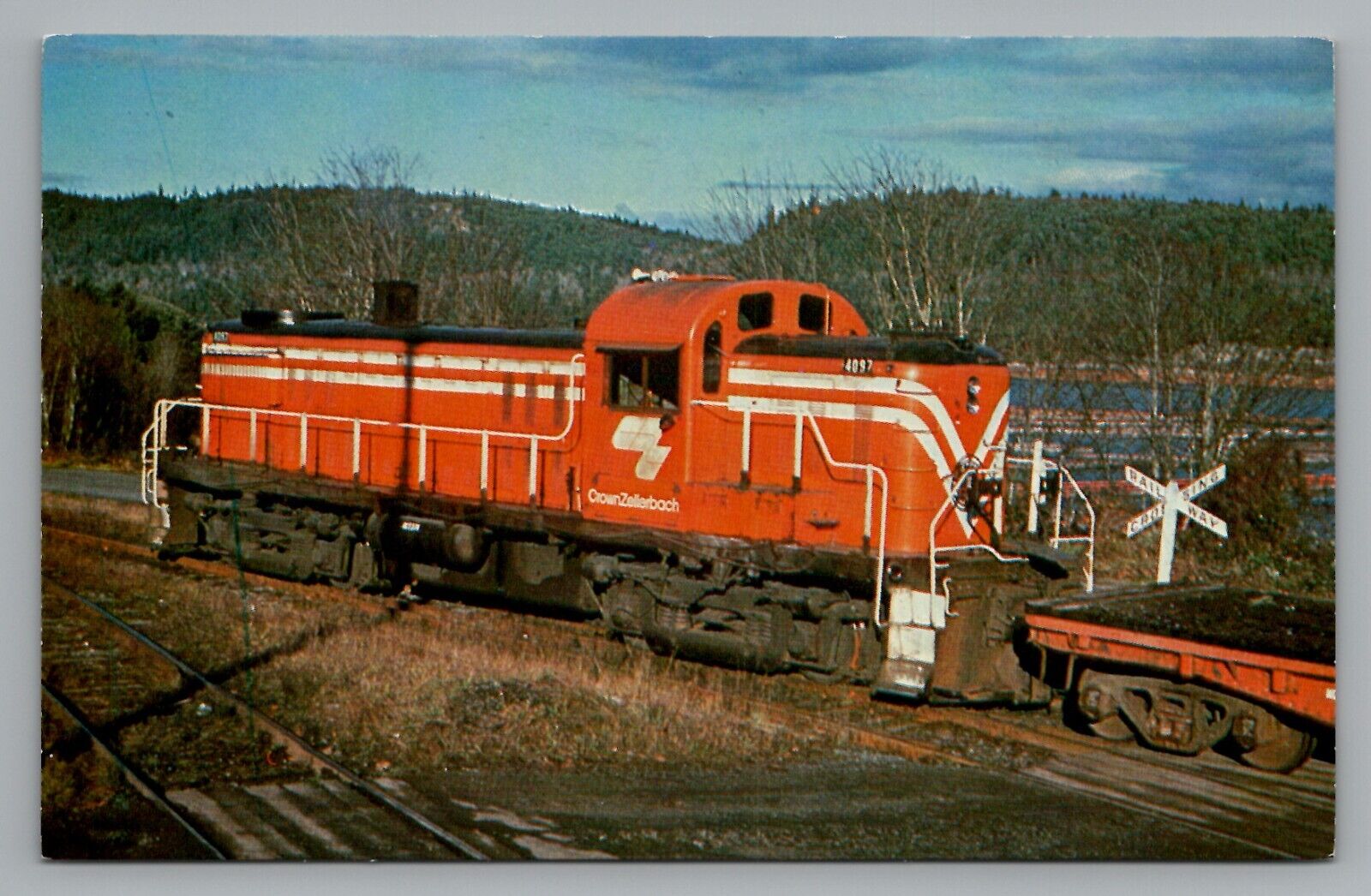 Postcard Crown Zellerbach Canada  #4097 Logging Railroad on Vancouver Island BC