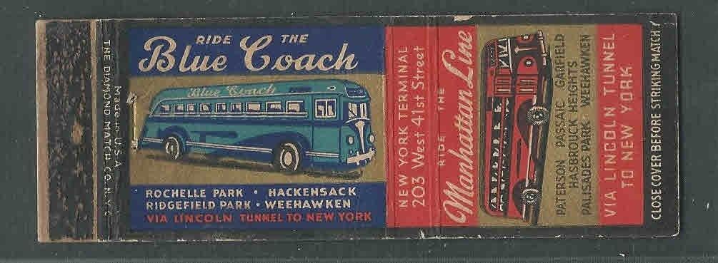 1939-40 NY WORLDS FAIR MATCH BOOK COVER MOHAWK LINES TO & FROM FAIR ADVERTISING