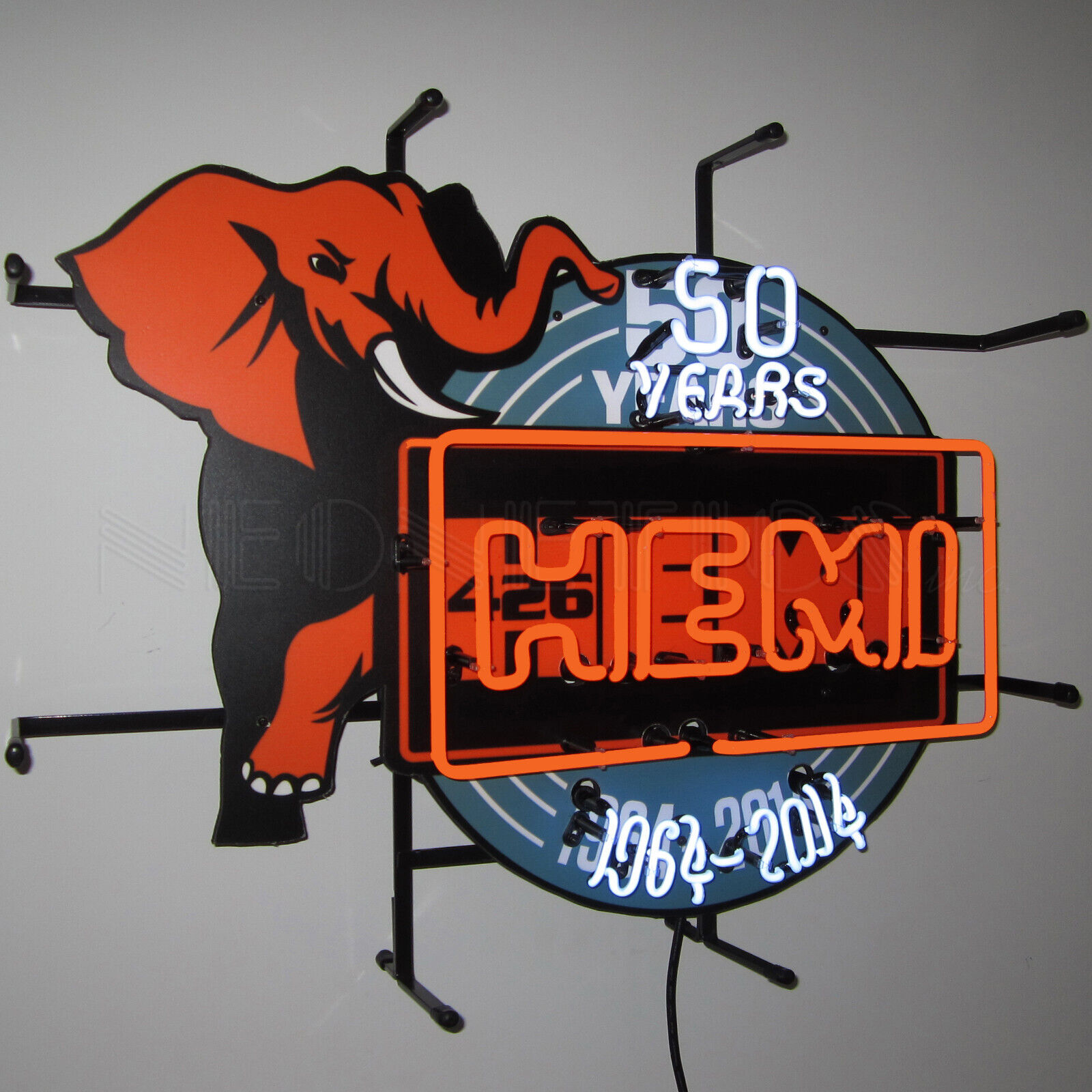 Hemi 426 Neon Sign Elephant 1964 2015 50th Anniversary Garage wall Lamp Mopar