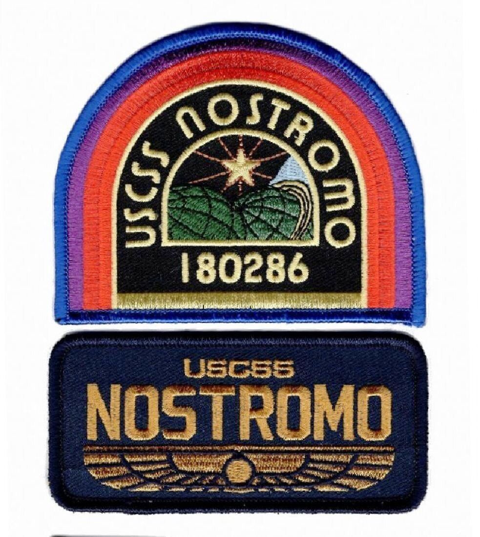 ALIEN Movie U.S.C.S.S. Nostromo Dark Nvy Weyland Yutani patch (2pc-Iron on)