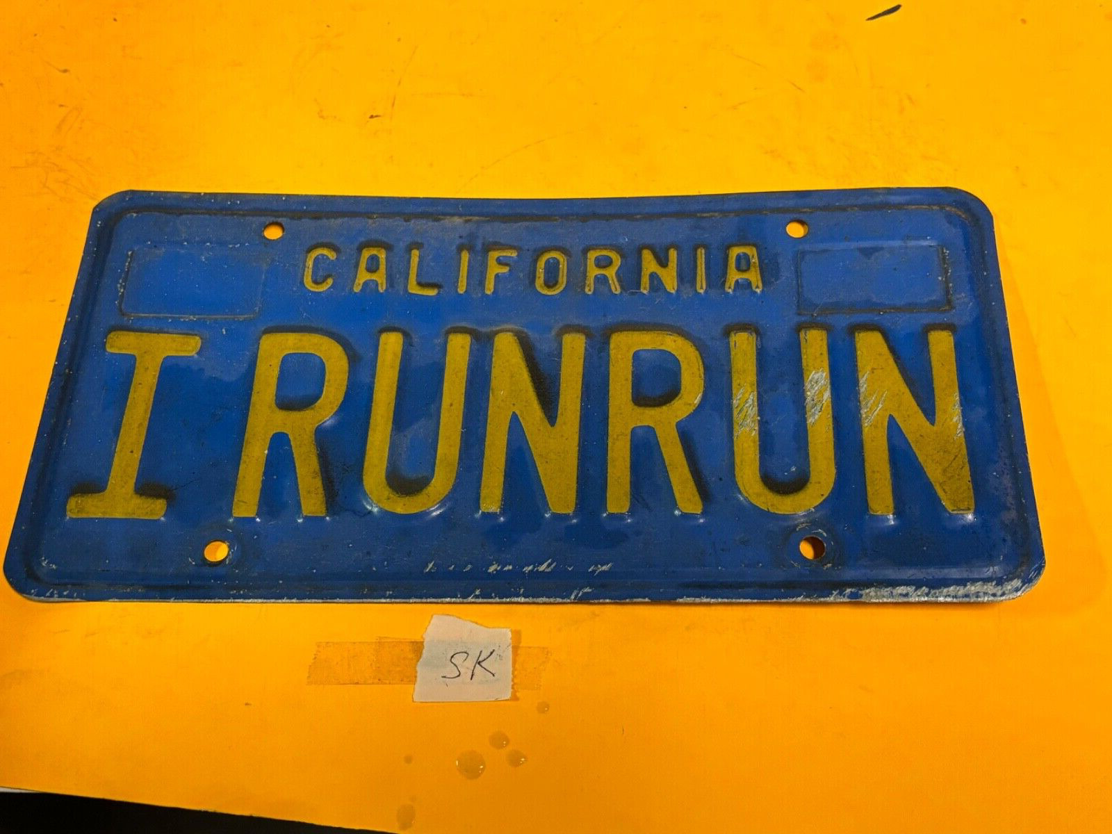 Vintage California Blue & Yellow License Plate -Personalized \