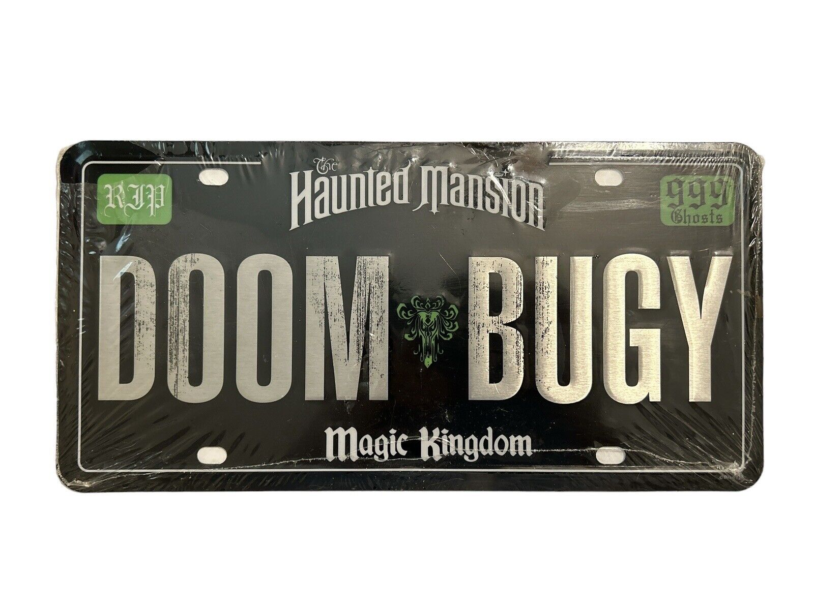 Walt Disney World Haunted Mansion Doom Bugy Licence Plate Rare No Longer Sold