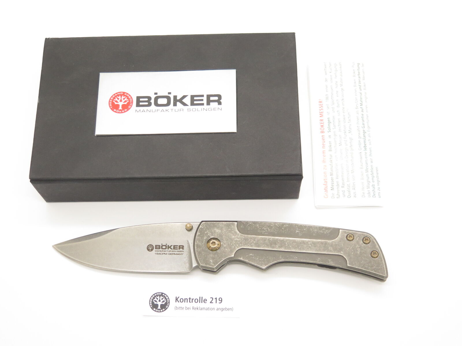 Boker Gulo Steven Kelly Solingen Germany Titanium Framelock Folding Pocket Knife