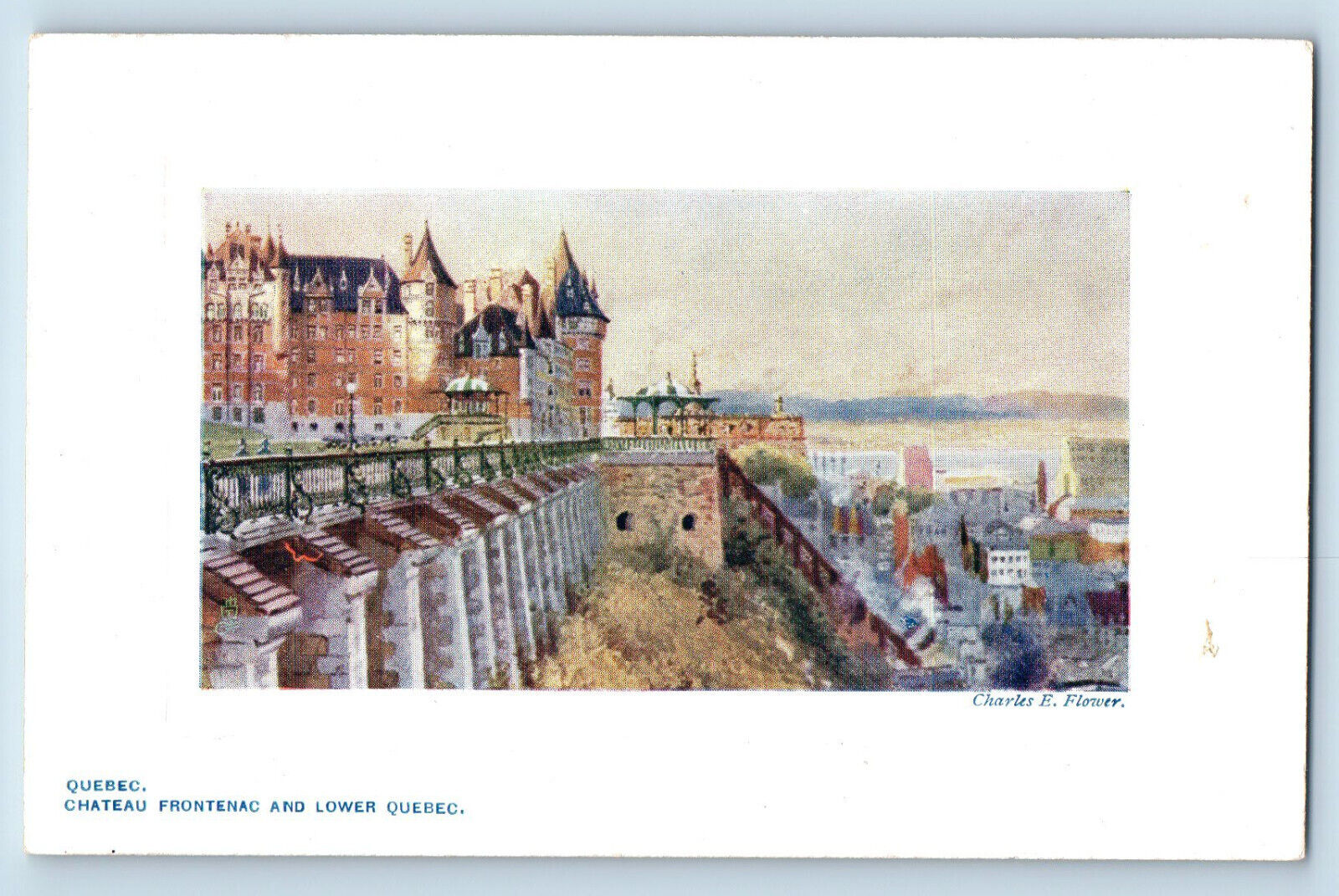 Quebec Canada Postcard Chateau Frontenac Lower Quebec c1910 Oilette Tuck Art