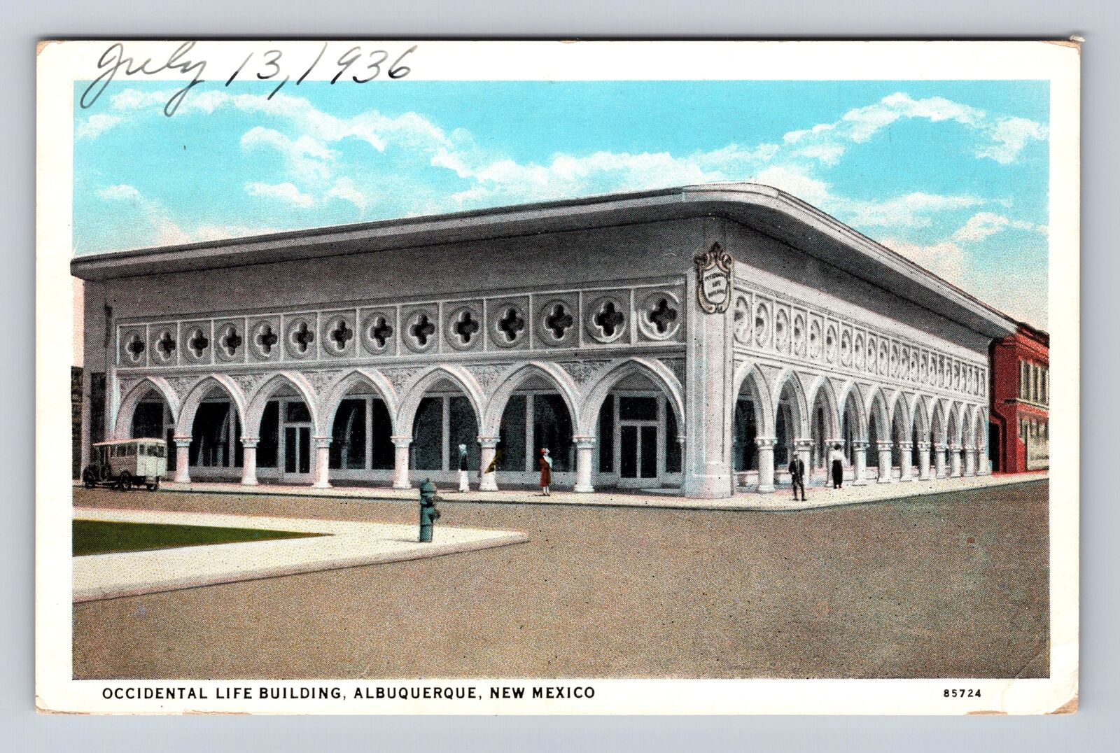 Albuquerque NM-New Mexico, Occidental Life Building, Antique Vintage Postcard
