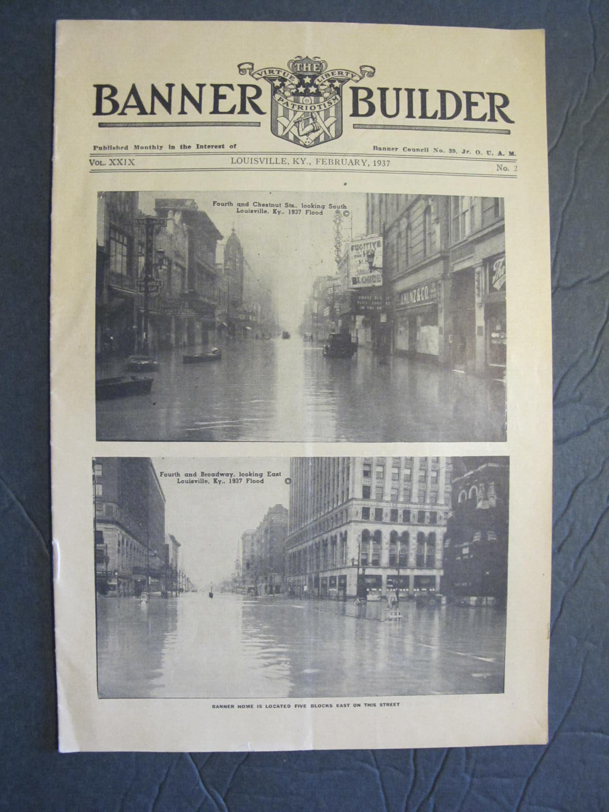 PERIODICAL: BANNER BUILDER. BANNER COUNCIL FEB. 1937 FLOOD LOUISVILLE, KENTUCKY