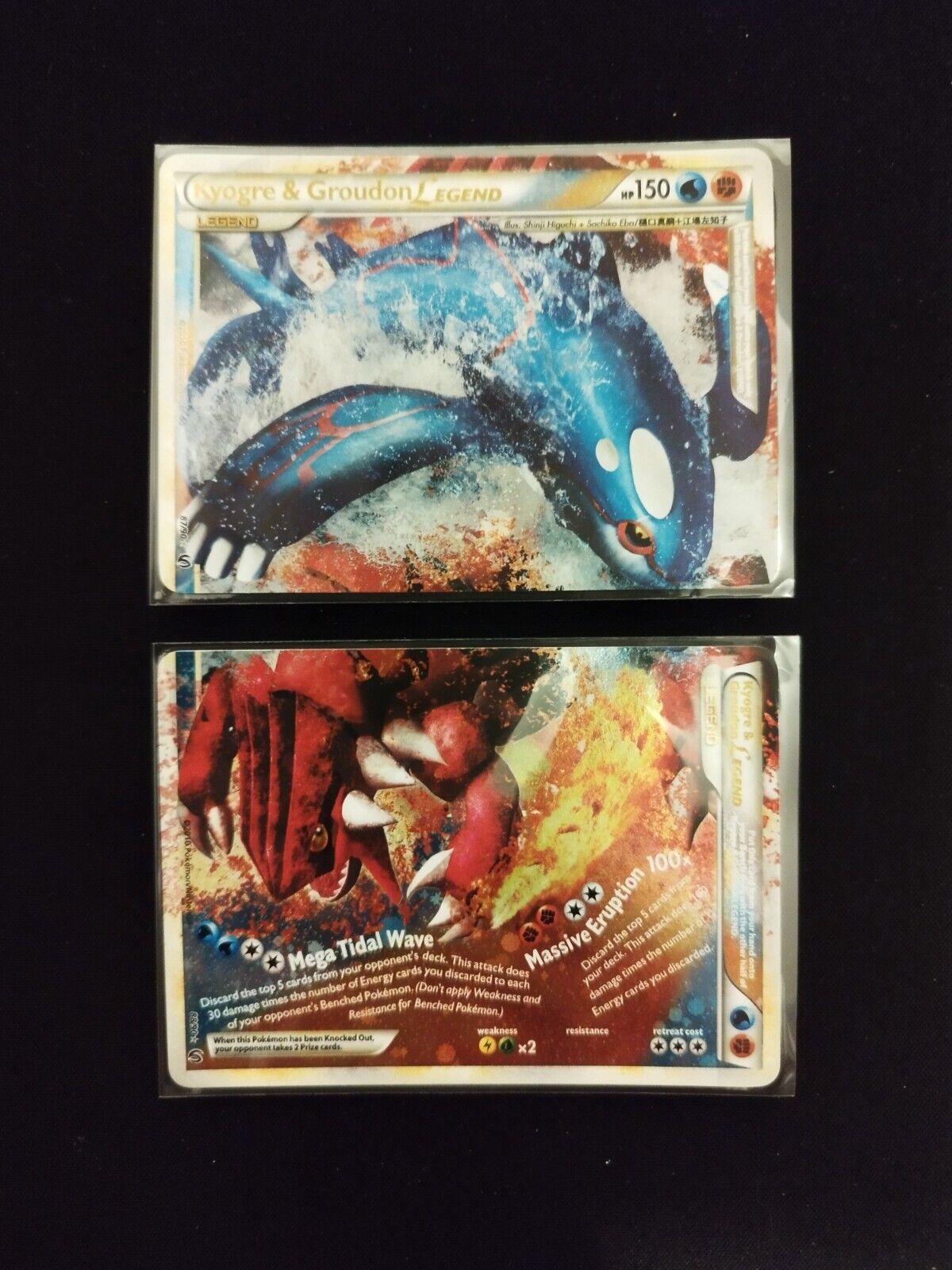 Pokémon TCG - Undaunted Kyogre & Groudon Legend 87/90 and 88/90 Holo Cards - NM