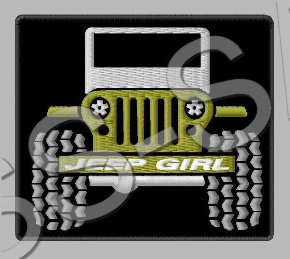 JEEP GIRL EMBROIDERED PATCH IRON/SEW ON ~3-1/2\