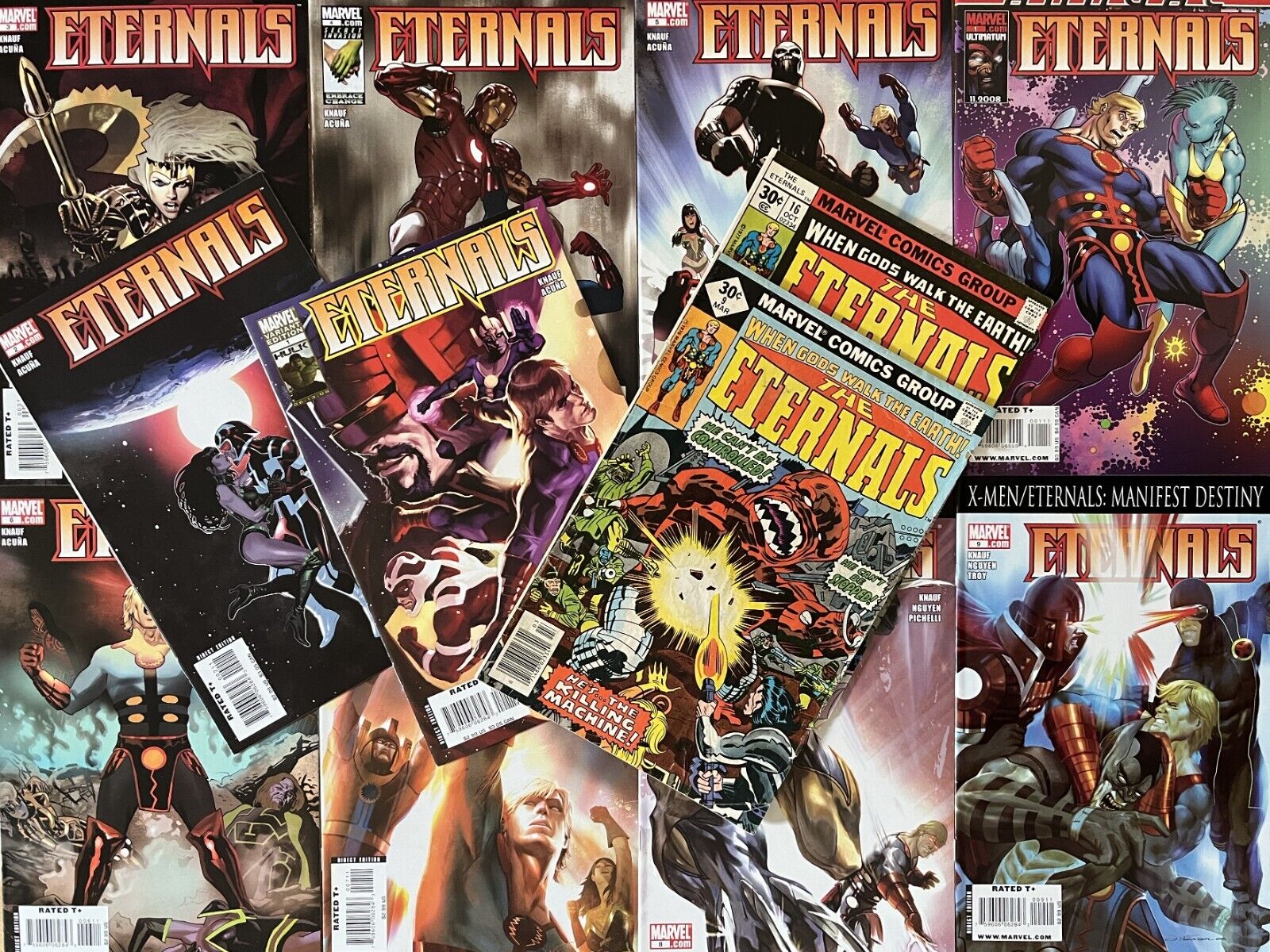 Eternals 1-9 4th series 2008 complete + 9 16 1977 Marvel comic book lot