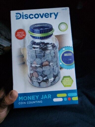 Discover Kids Coin-Counting Money Jar - Blue and Green