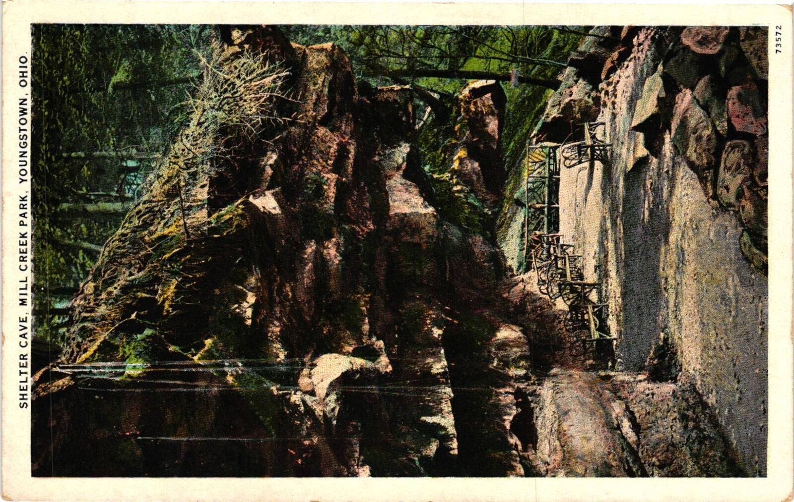 Vintage Postcard- SHELTER CAVE, MILL CREEK PARK, YOUNGSTOWN, OH. Early 1900s