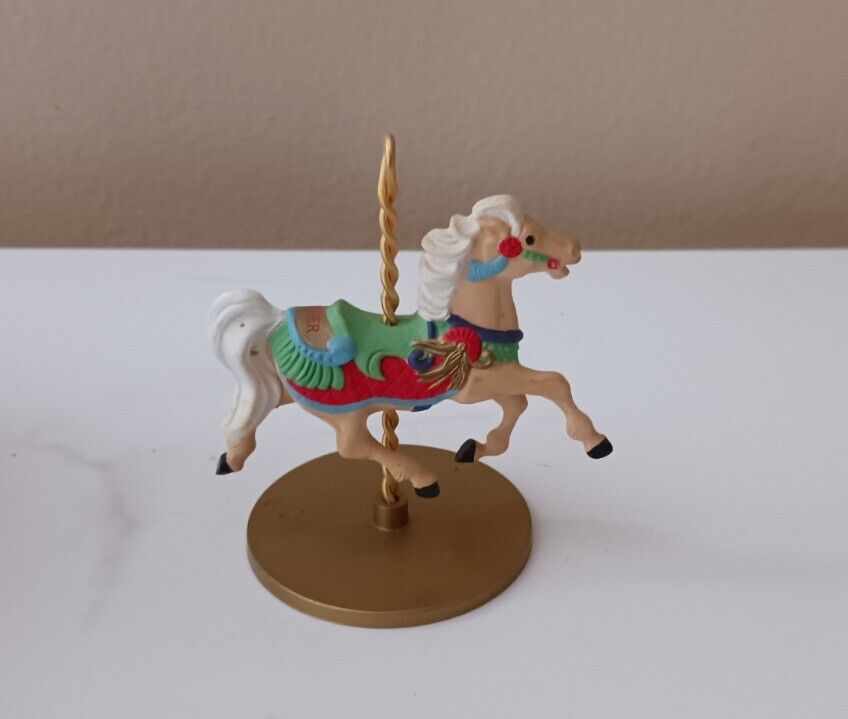 Vintage 1989 Hallmark Christmas Carousel Horse Ginger 4th In Series Ornament
