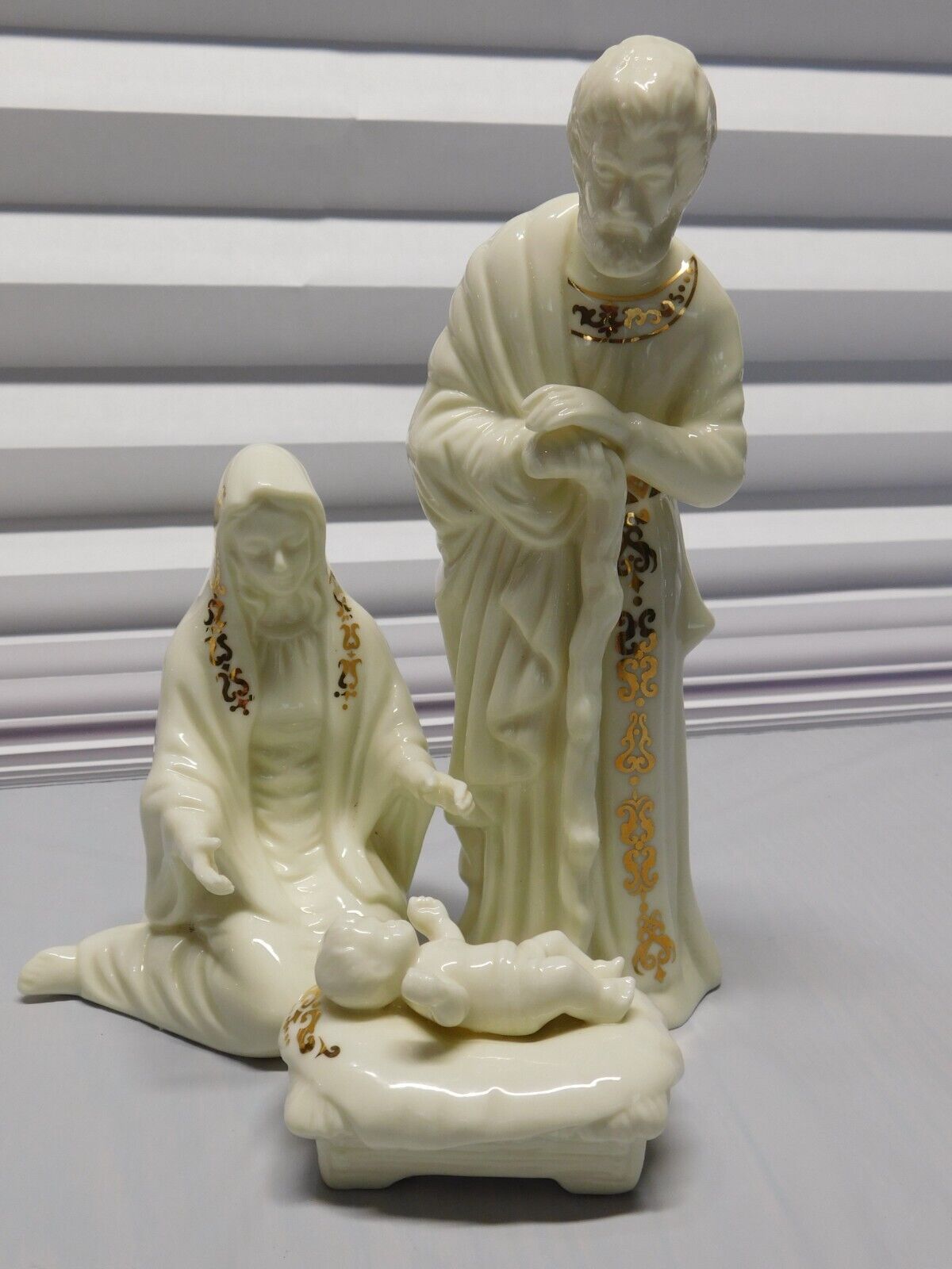 Formalities by Baum Bros Ivory & Gold Nativity Holy Family Figurine Set
